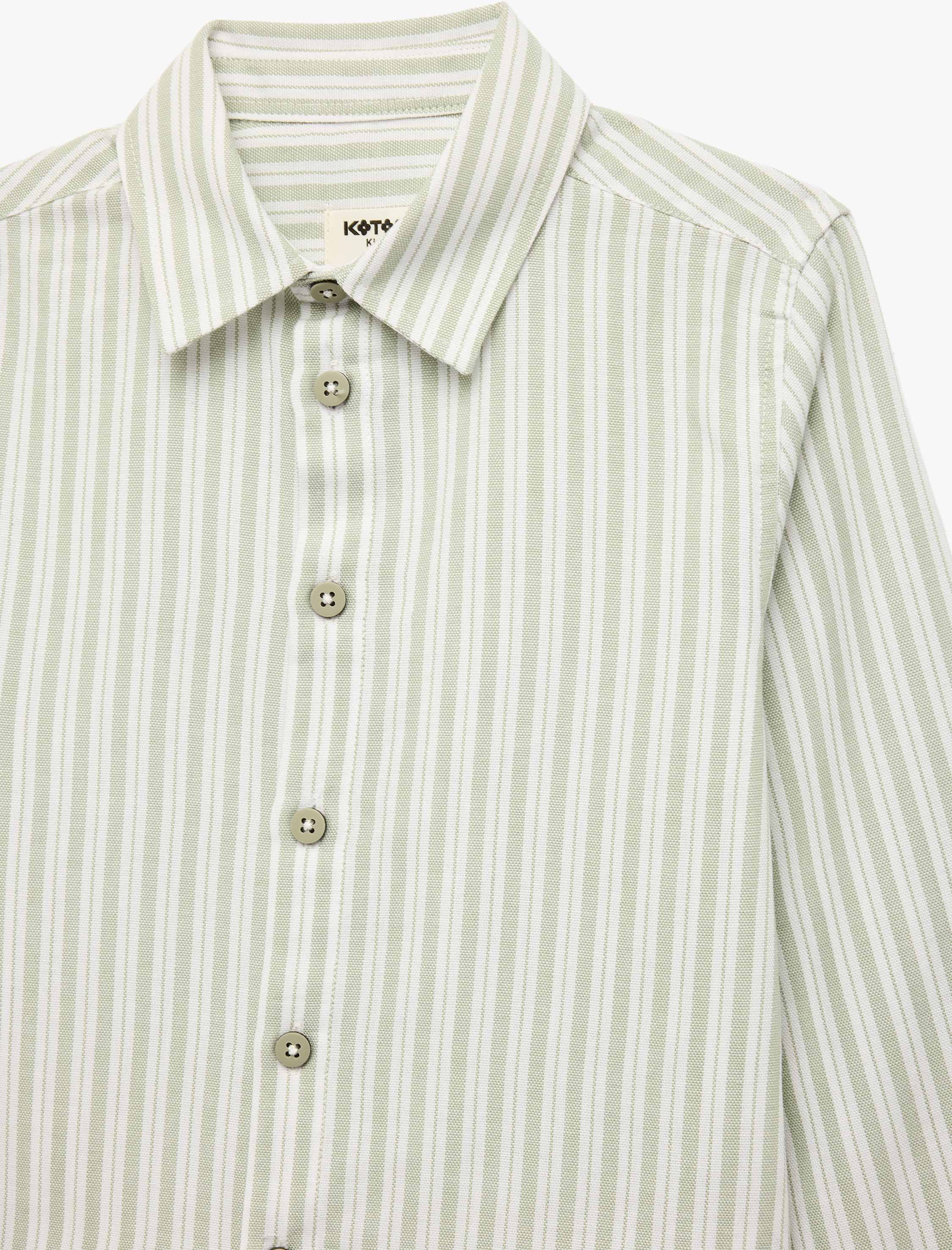  Erkek Çocuk Pamuklu Uzun Kollu Düğmeli Çizgili Gömlek