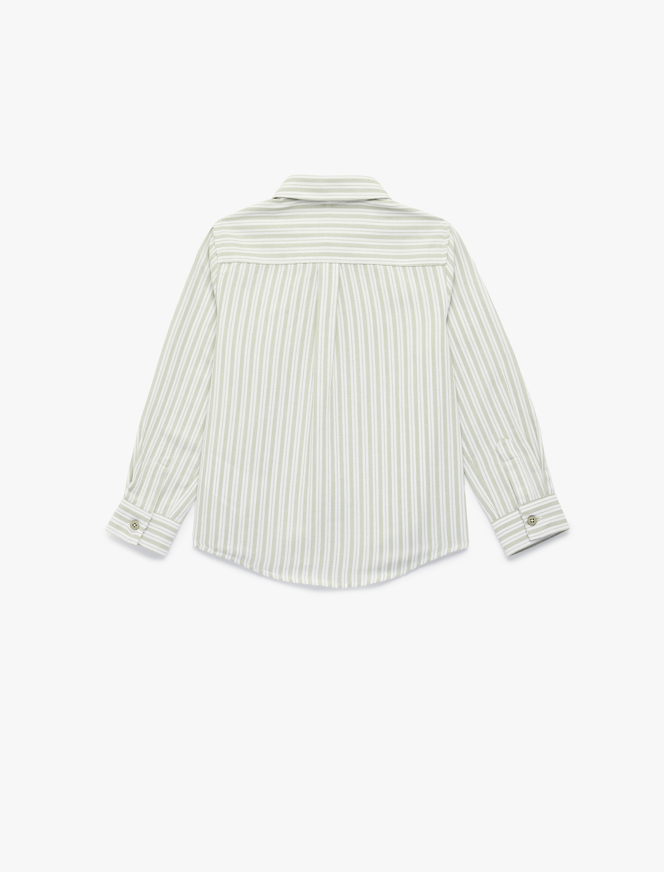  Erkek Çocuk Pamuklu Uzun Kollu Düğmeli Çizgili Gömlek