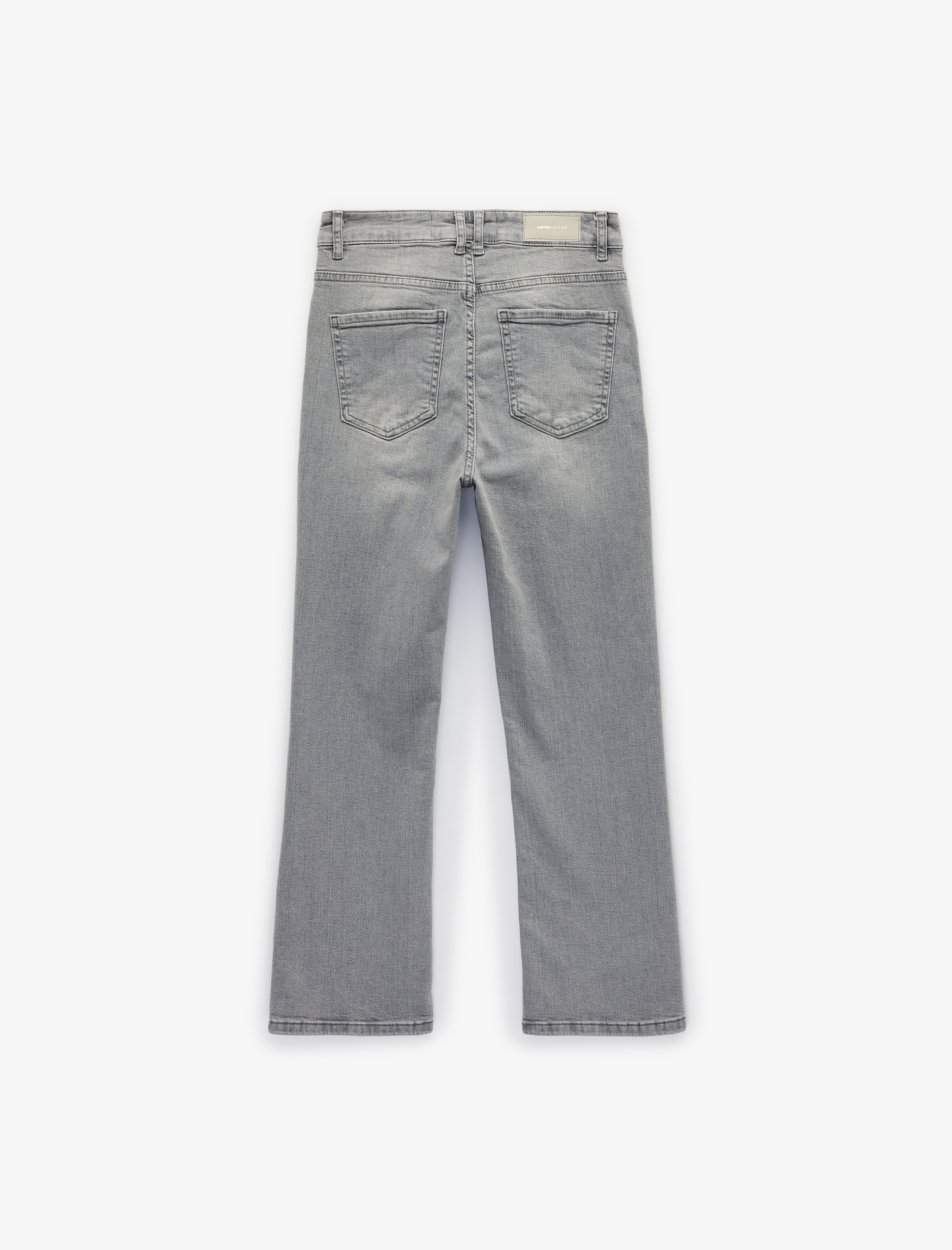   Dar Kesim Normal Bel Cepli İspanyol Paça Jean Pantolon - Flare Jeans