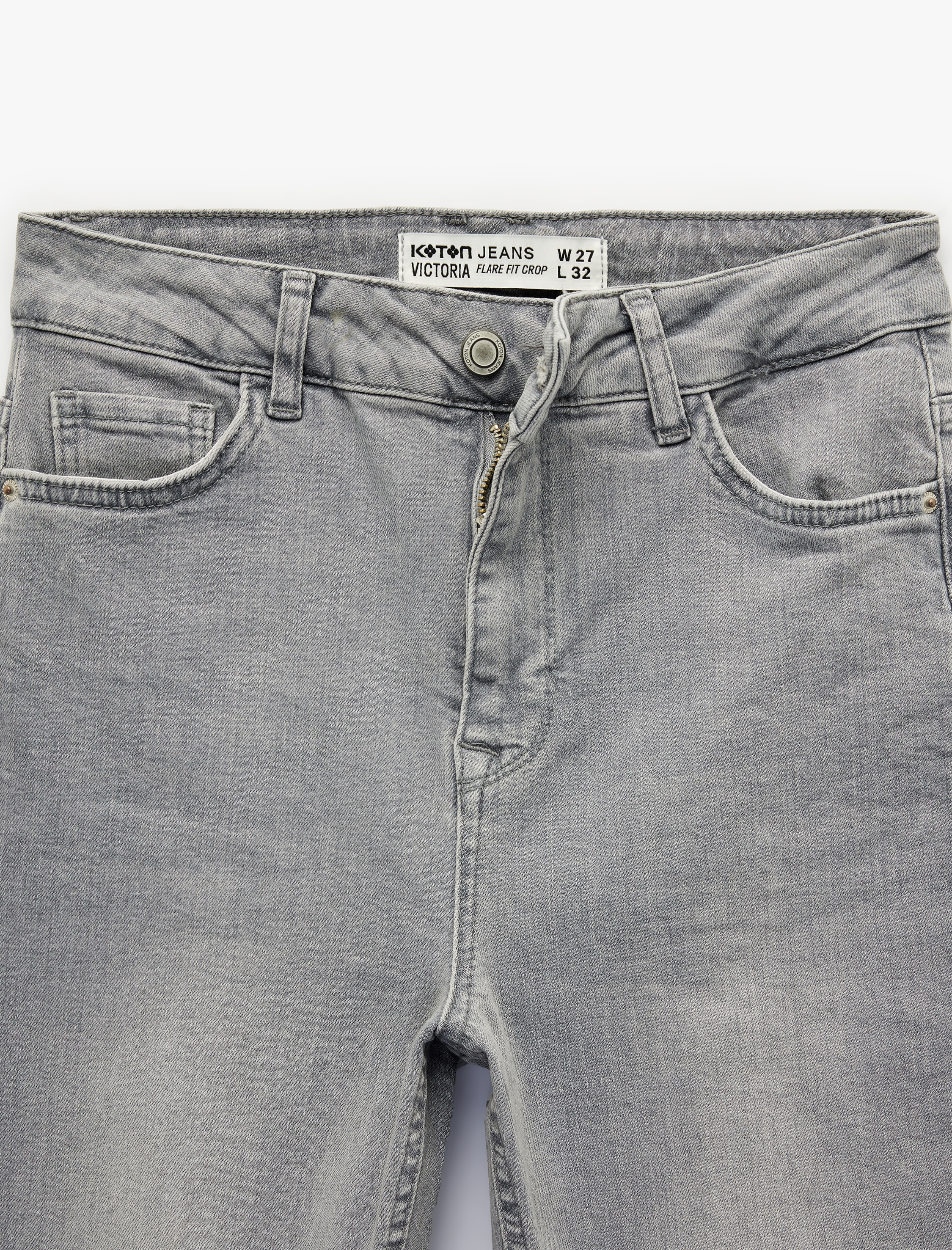   Dar Kesim Normal Bel Cepli İspanyol Paça Jean Pantolon - Flare Jeans