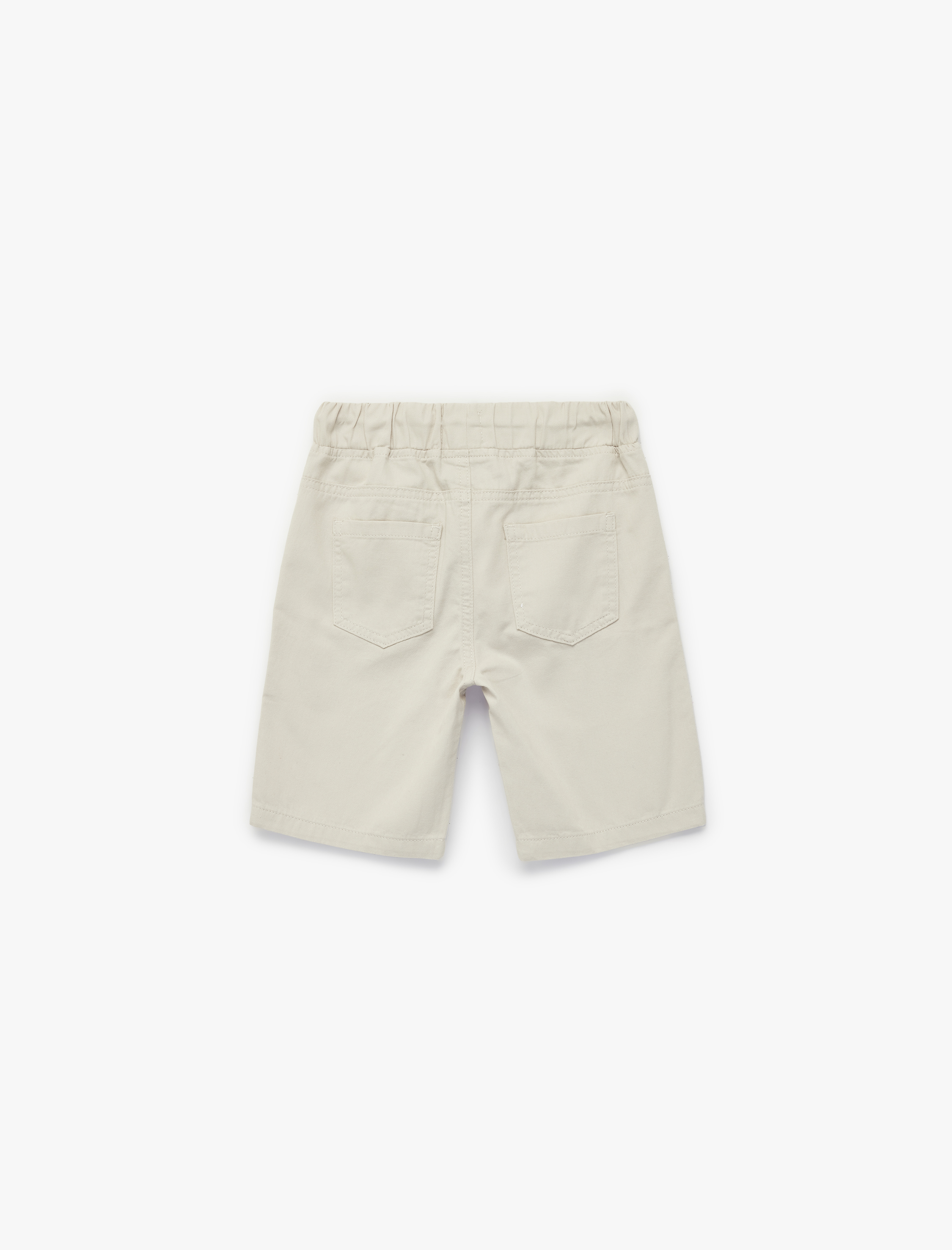  Erkek Çocuk Beli Bağcıklı Cep Detaylı Pamuklu Basic Şort