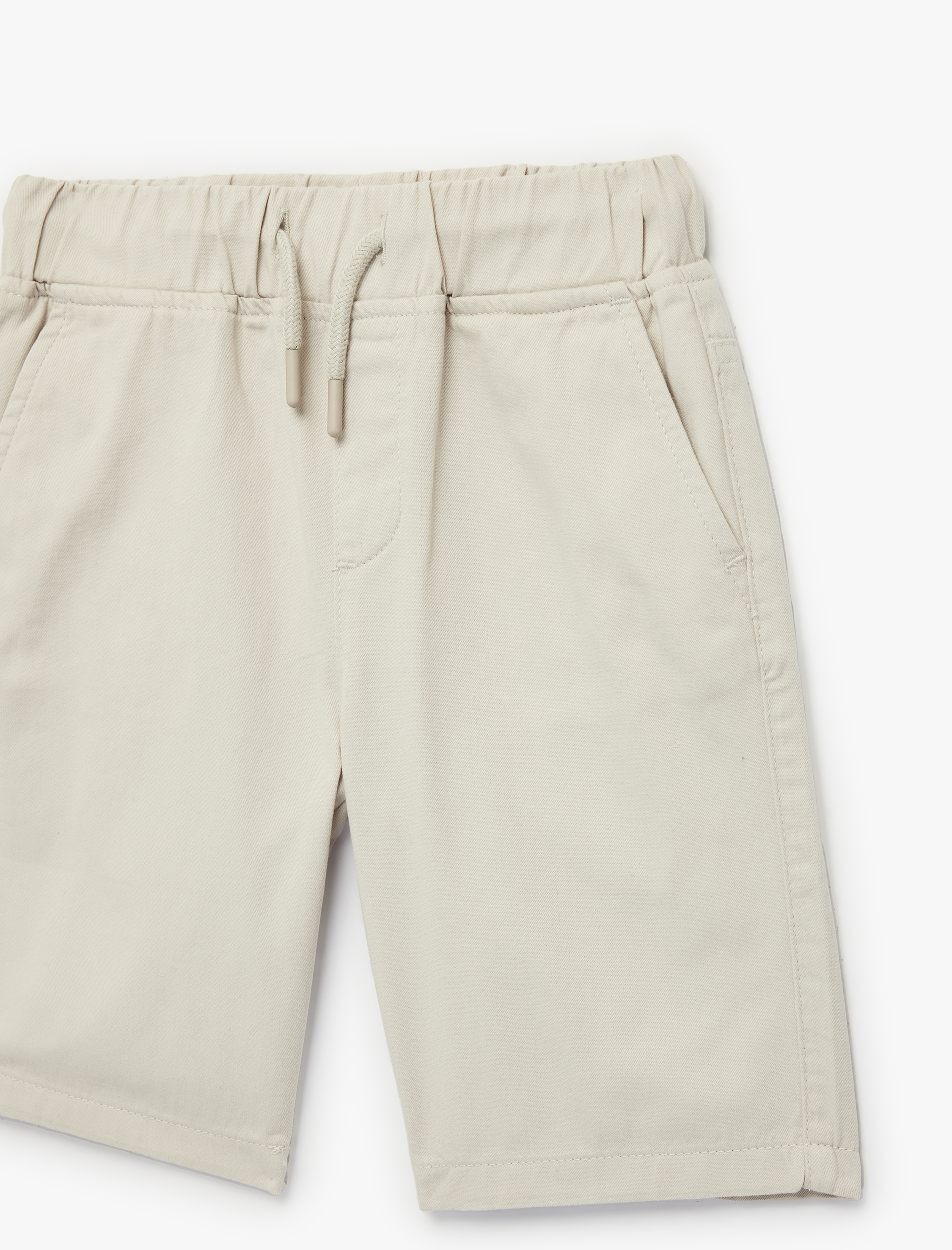  Erkek Çocuk Beli Bağcıklı Cep Detaylı Pamuklu Basic Şort