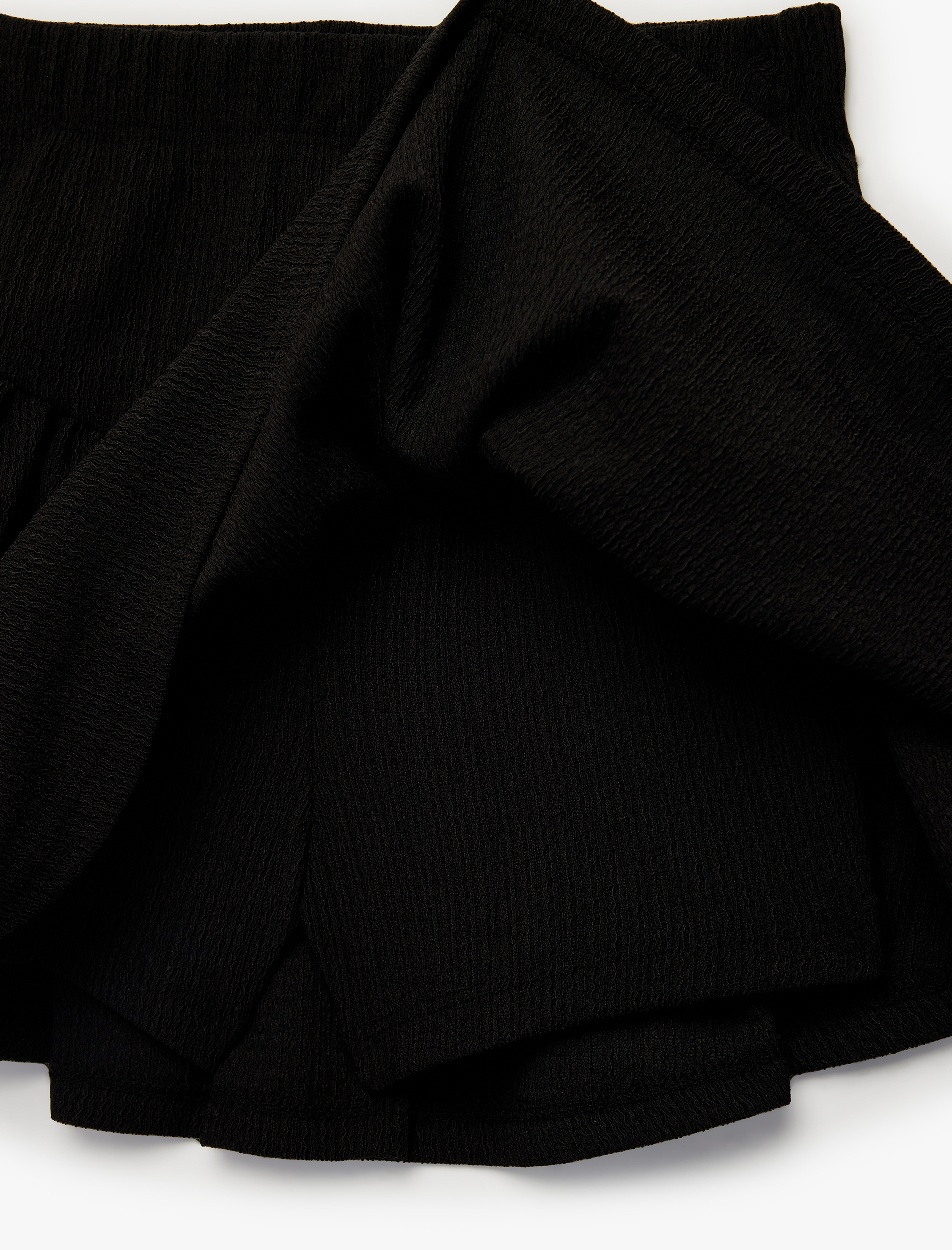  Kız Çocuk Bürümcük Kumaş Volanlı Şortlu Etek