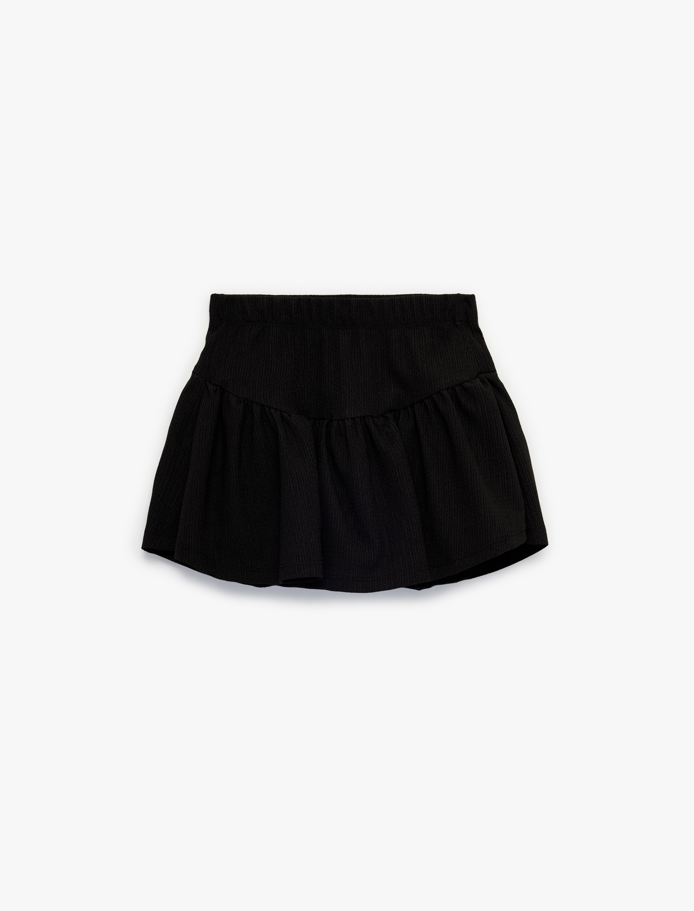  Kız Çocuk Bürümcük Kumaş Volanlı Şortlu Etek