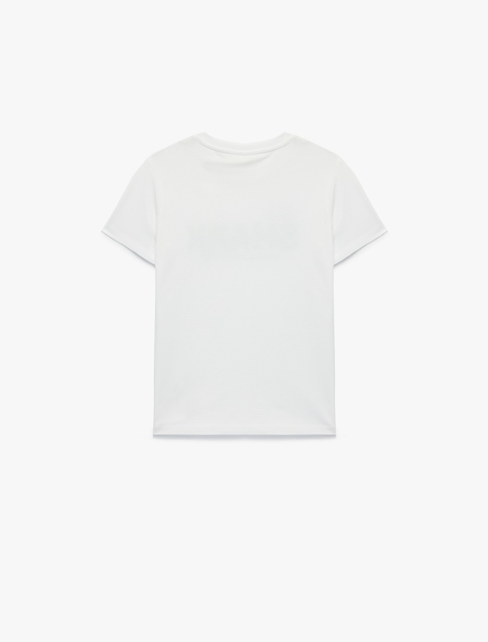 Erkek Çocuk Pamuklu Kısa Kollu Bisiklet Yaka Baskılı Tişört