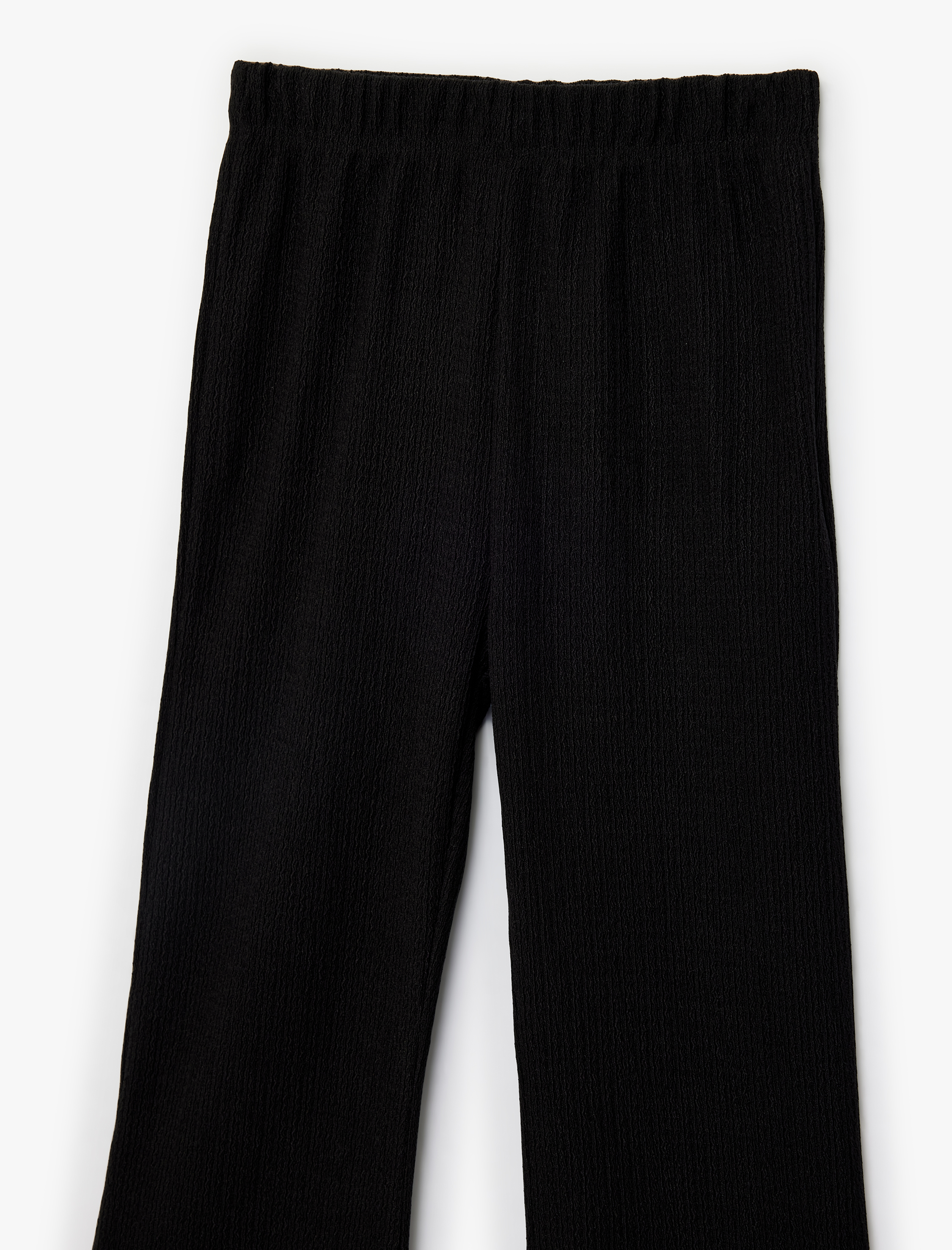  Kız Çocuk Bürümcük Kumaş Beli Lastikli İspanyol Paça Pantolon