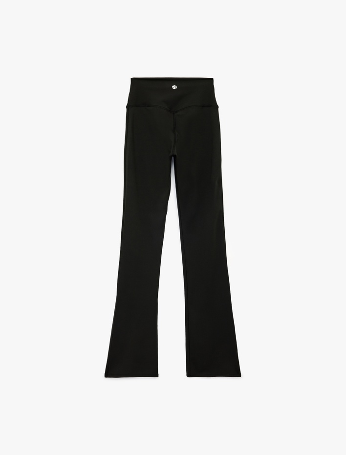  Yüksek Bel Slim Fit İspanyol Paça Spor Tayt