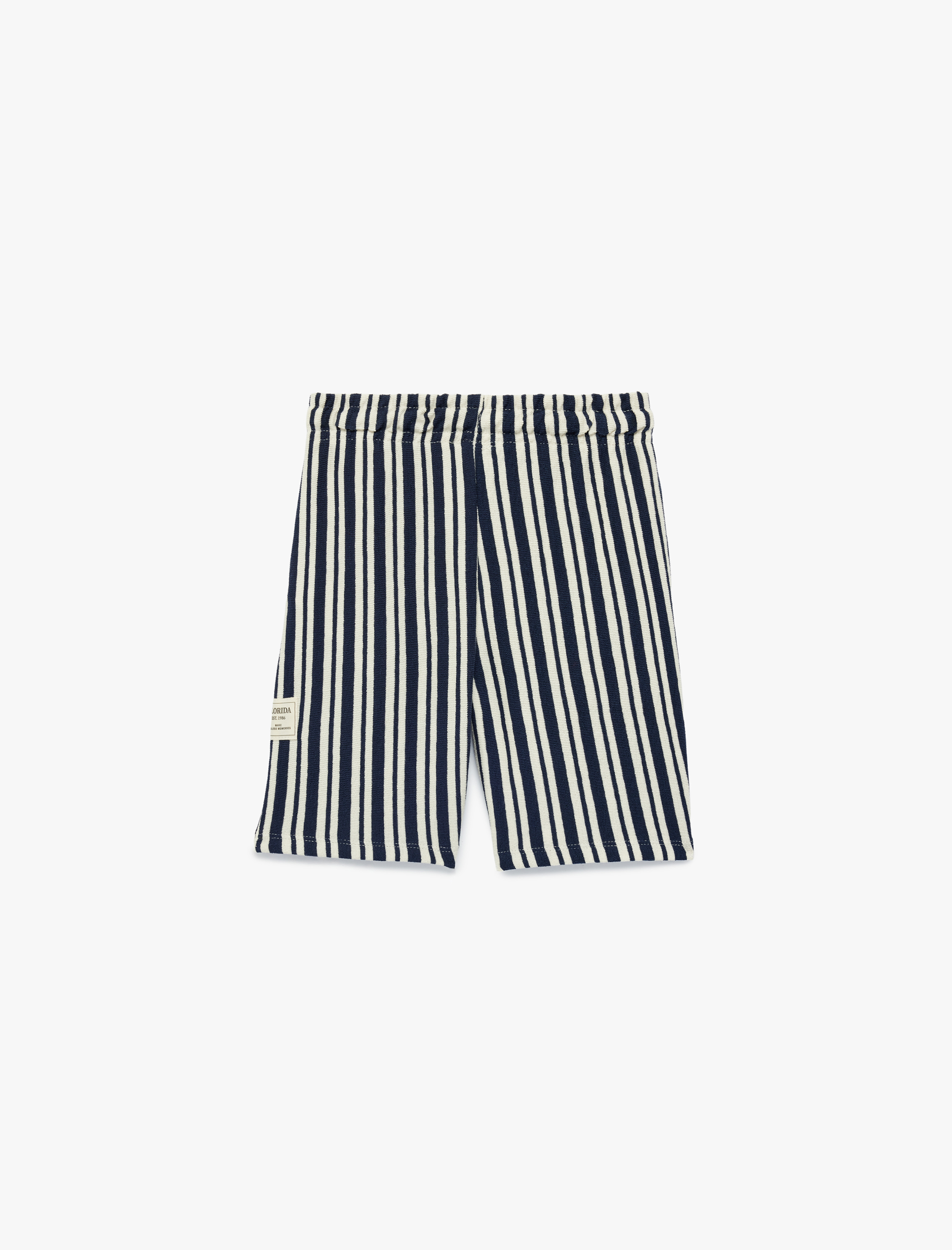  Erkek Çocuk Pamuklu Beli Bağlamalı Lastikli Cepli Çizgili Bermuda Şort