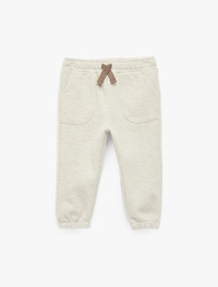 Lastikli Paça Beli Bağcıklı Cepli Jogger Eşofman Altı