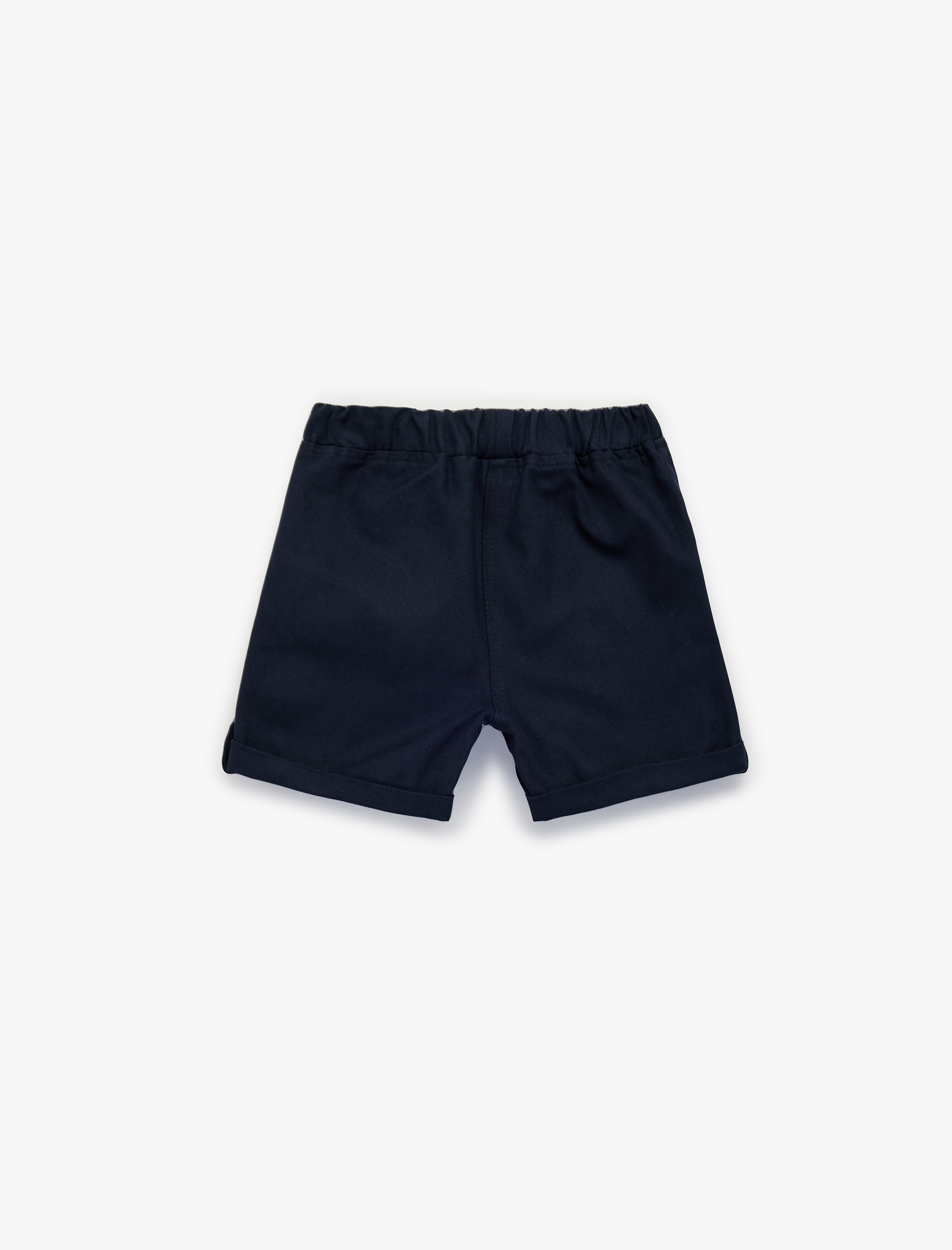 Erkek Bebek Pamuklu Cepli Duble Paça Beli Bağcıklı Gabardin Şort