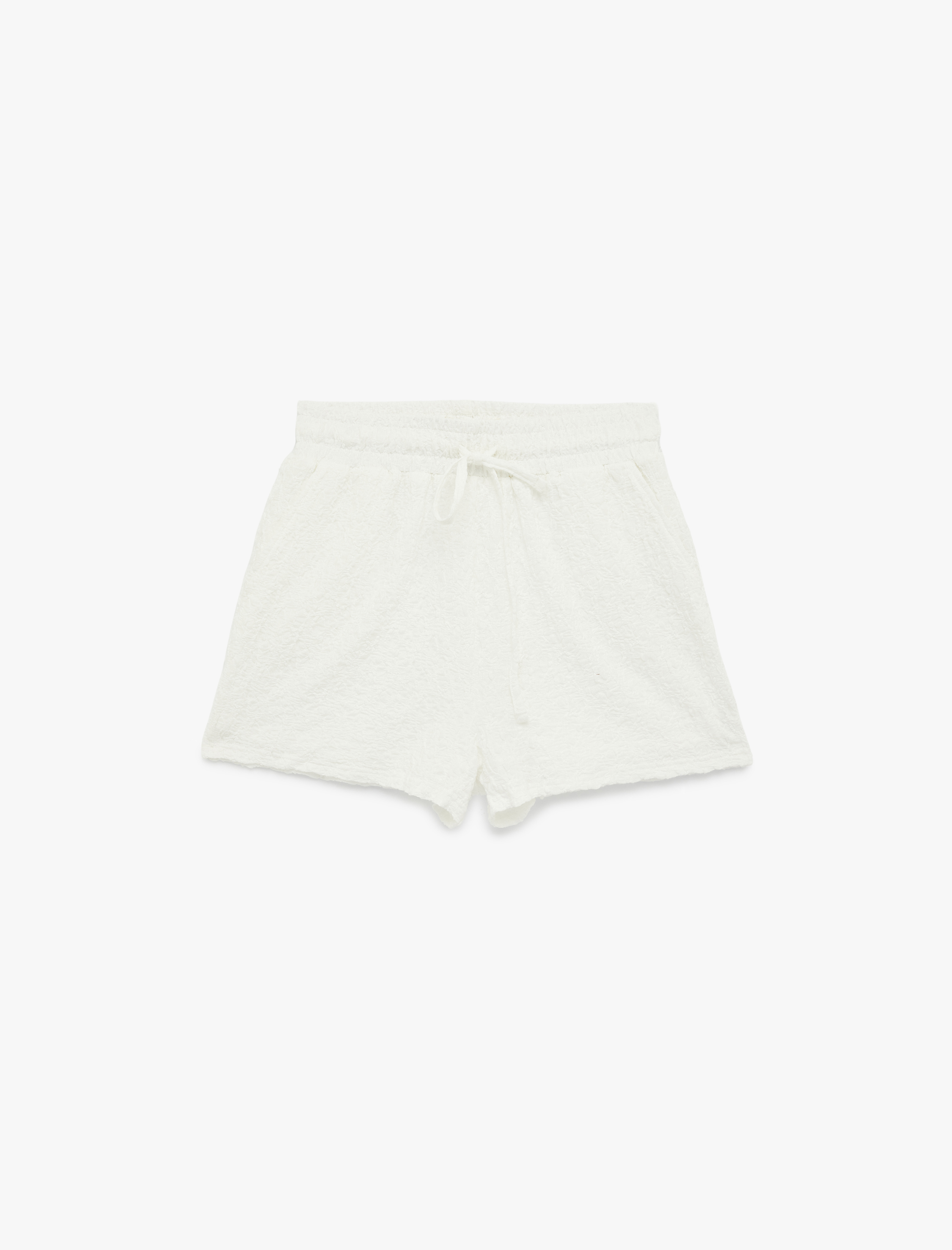   Yüksek Bel Bağcıklı Mini Fisto Şort