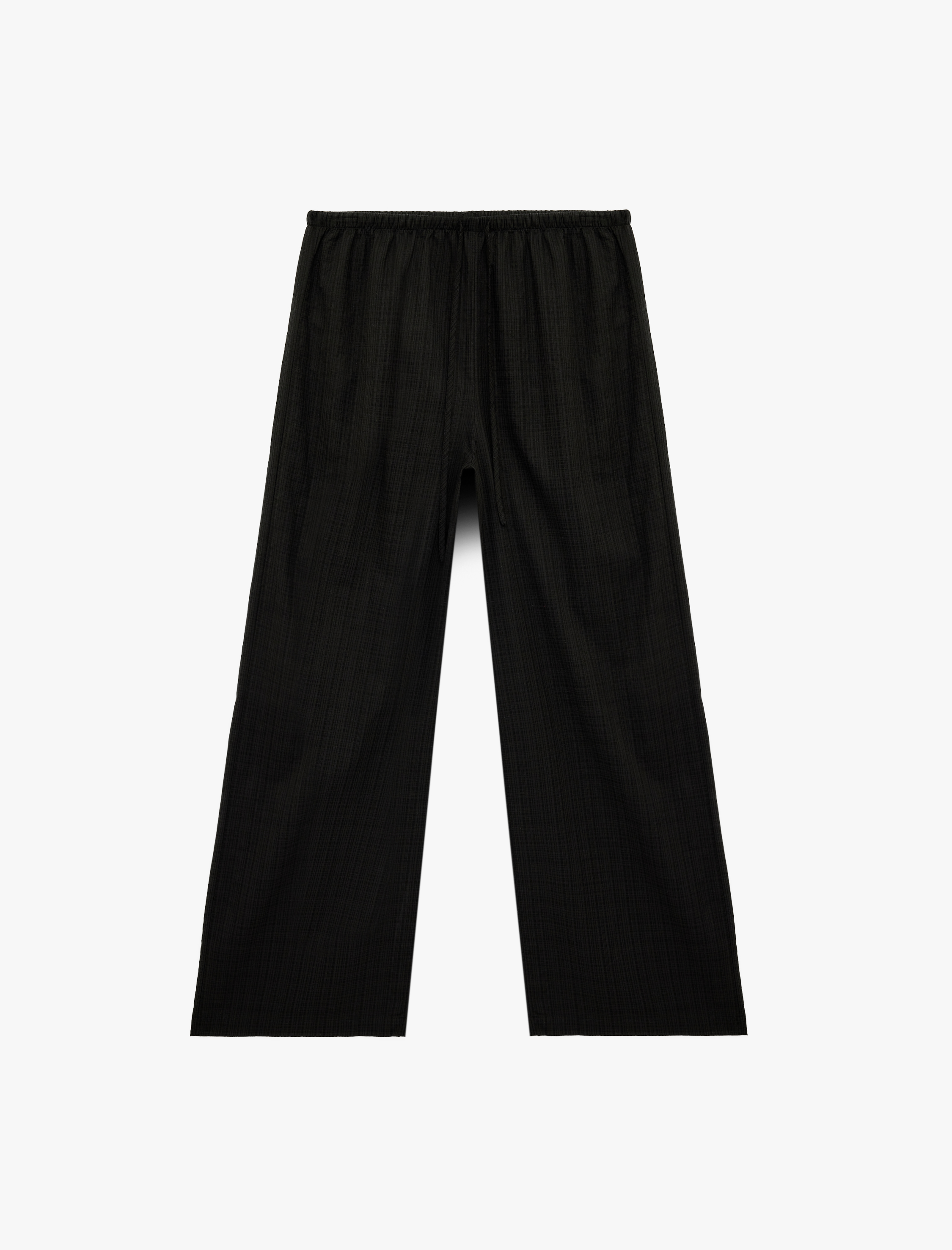   Beli Bağcıklı Viskon Karışımlı Uzun Geniş Paça Pantolon