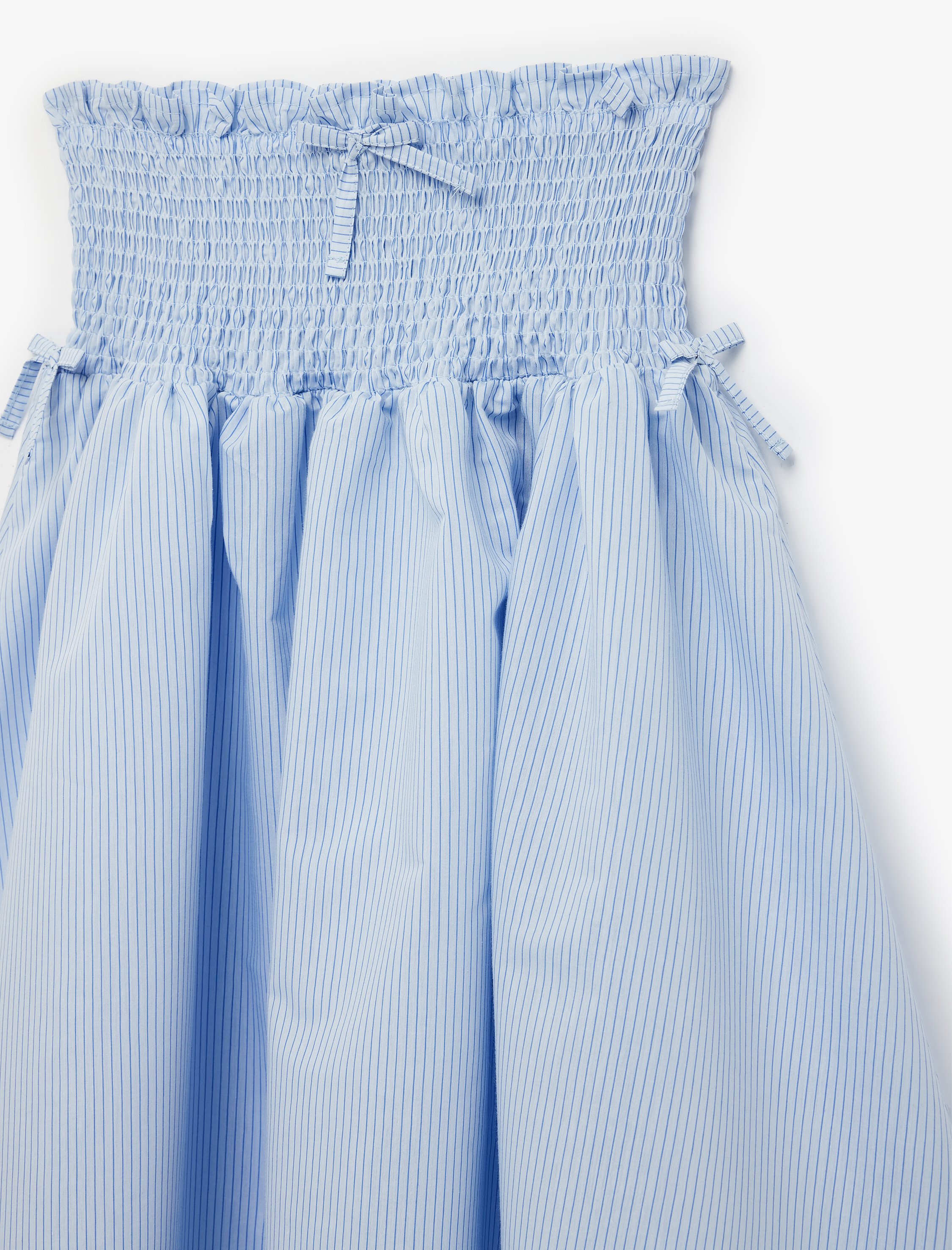  Kız Çocuk Pamuklu A Kesim Gipeli Fiyonklu Yüksek Bel Midi Etek