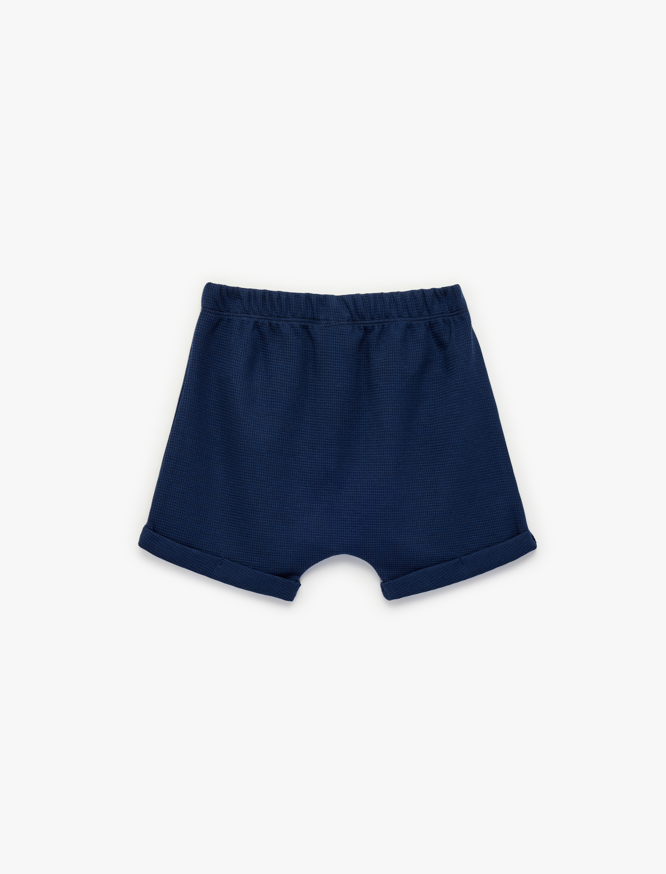  Erkek Bebek Pamuklu Düğme Detaylı Beli Lastikli  Şort