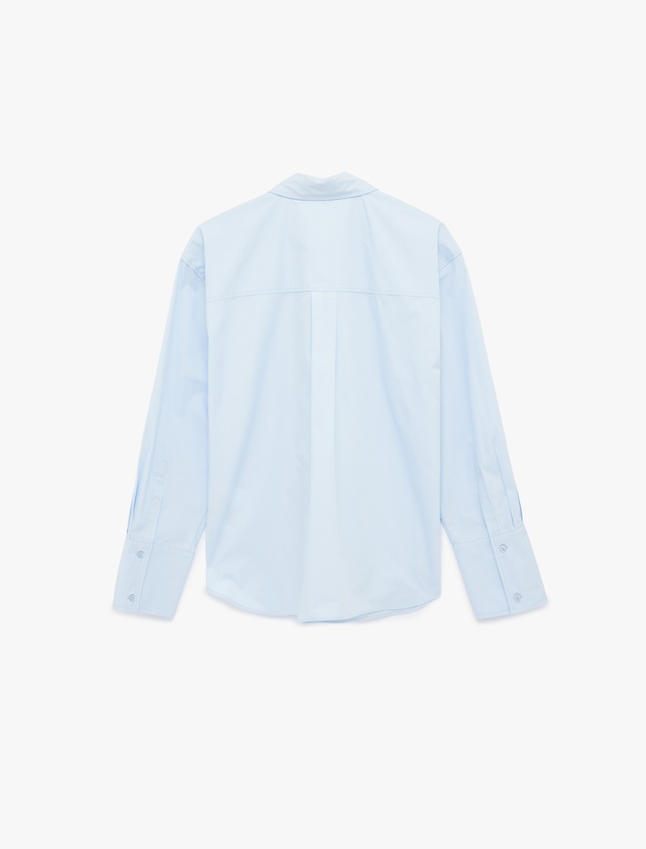  Regular Fit Pamuklu Uzun Kollu Poplin Gömlek