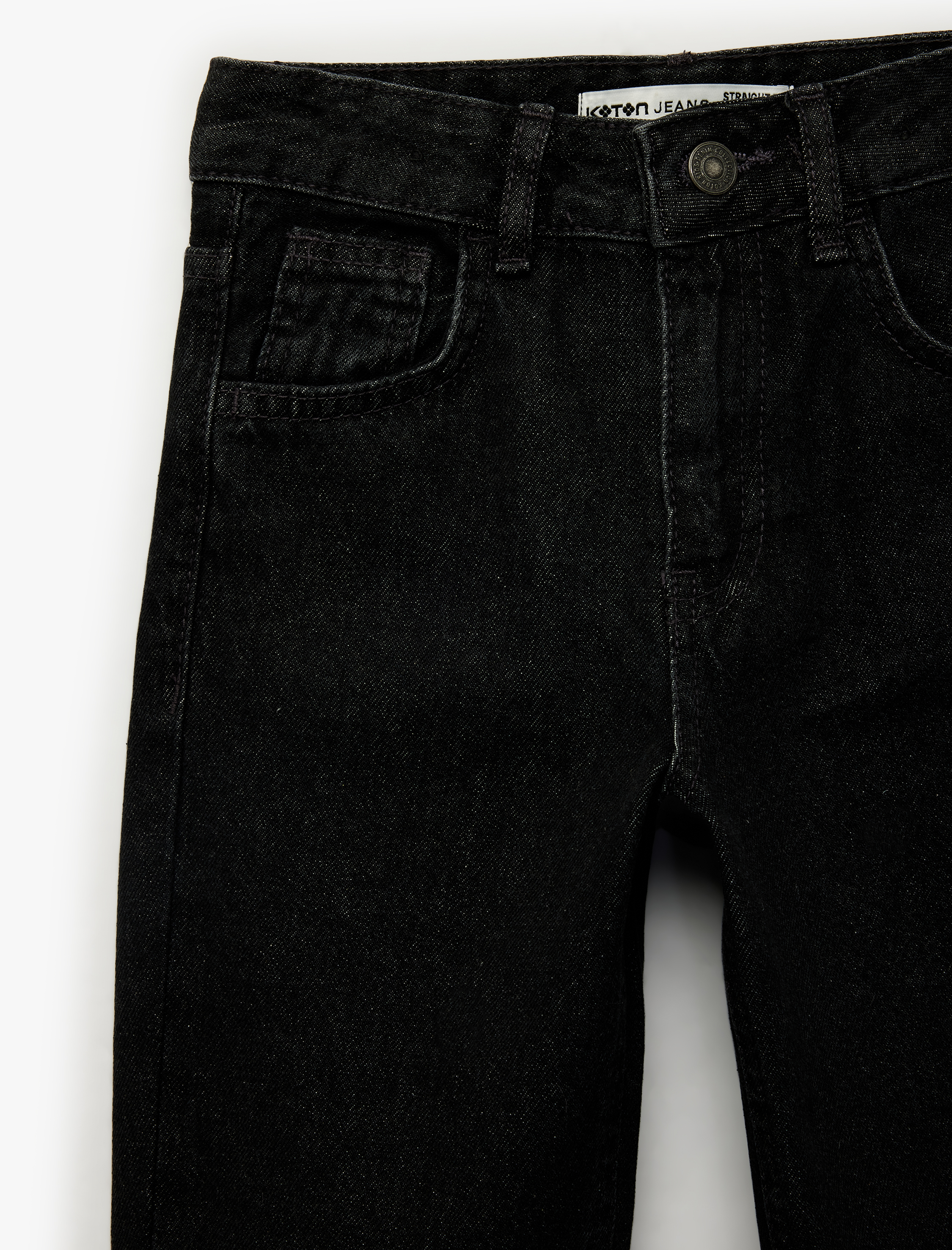  Erkek Çocuk Pamuklu Beli Ayarlanabilir Lastik Detaylı Jean Pantolon