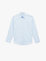 Regular Fit Pamuklu Uzun Kollu Poplin Gömlek
