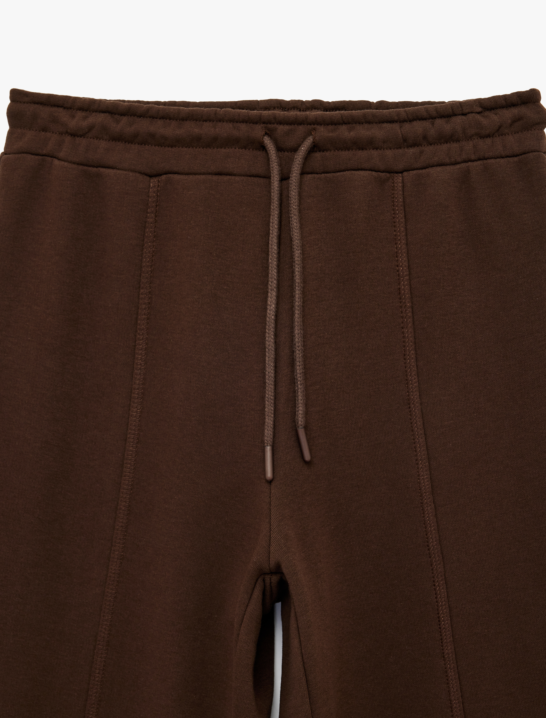   Beli Lastikli Bağlamalı Üç İplik Geniş Paça Nervürlü Eşofman Altı