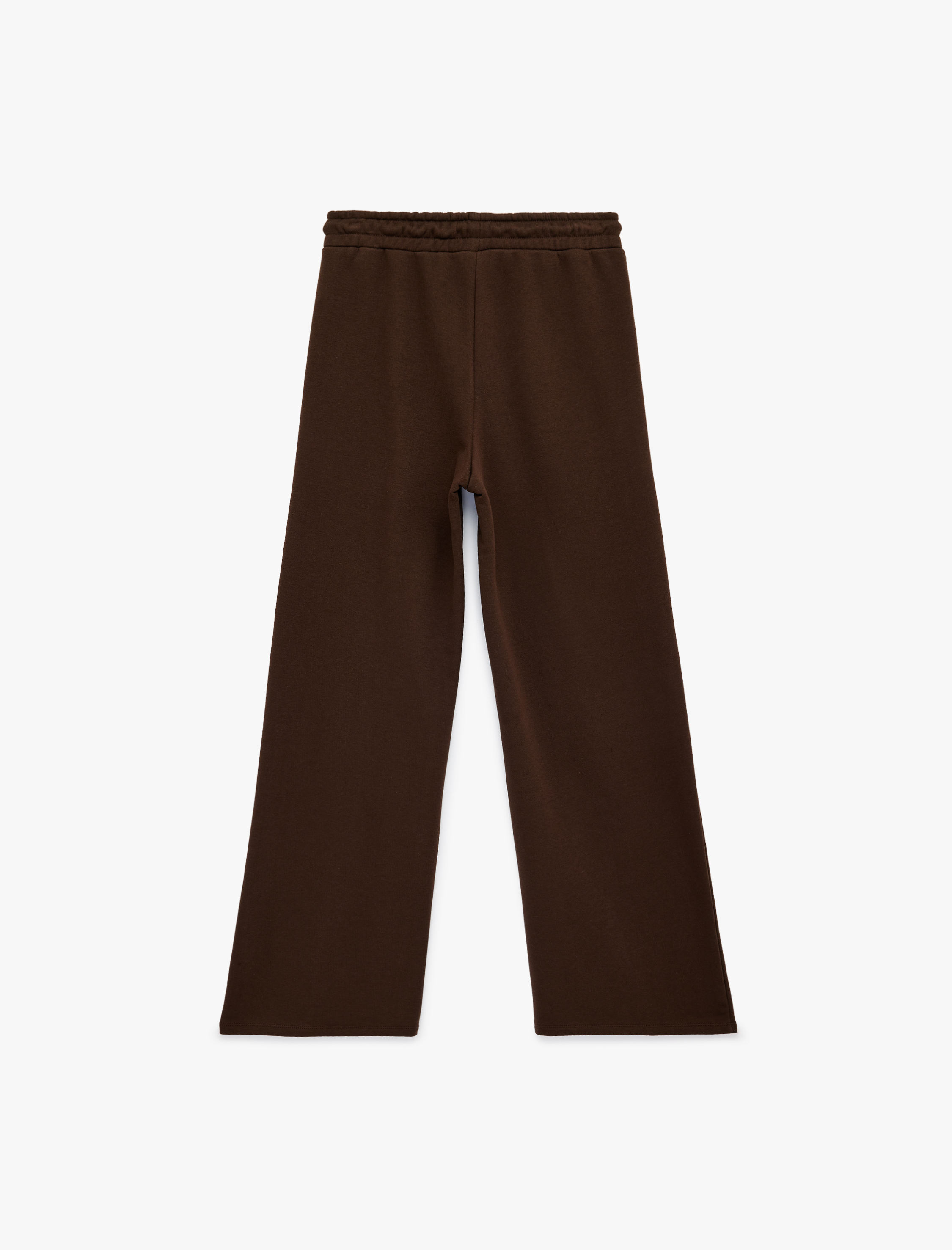   Beli Lastikli Bağlamalı Üç İplik Geniş Paça Nervürlü Eşofman Altı