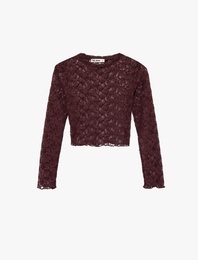 Uzun Kollu Bisiklet Yaka Slim Fit Dantel Bluz