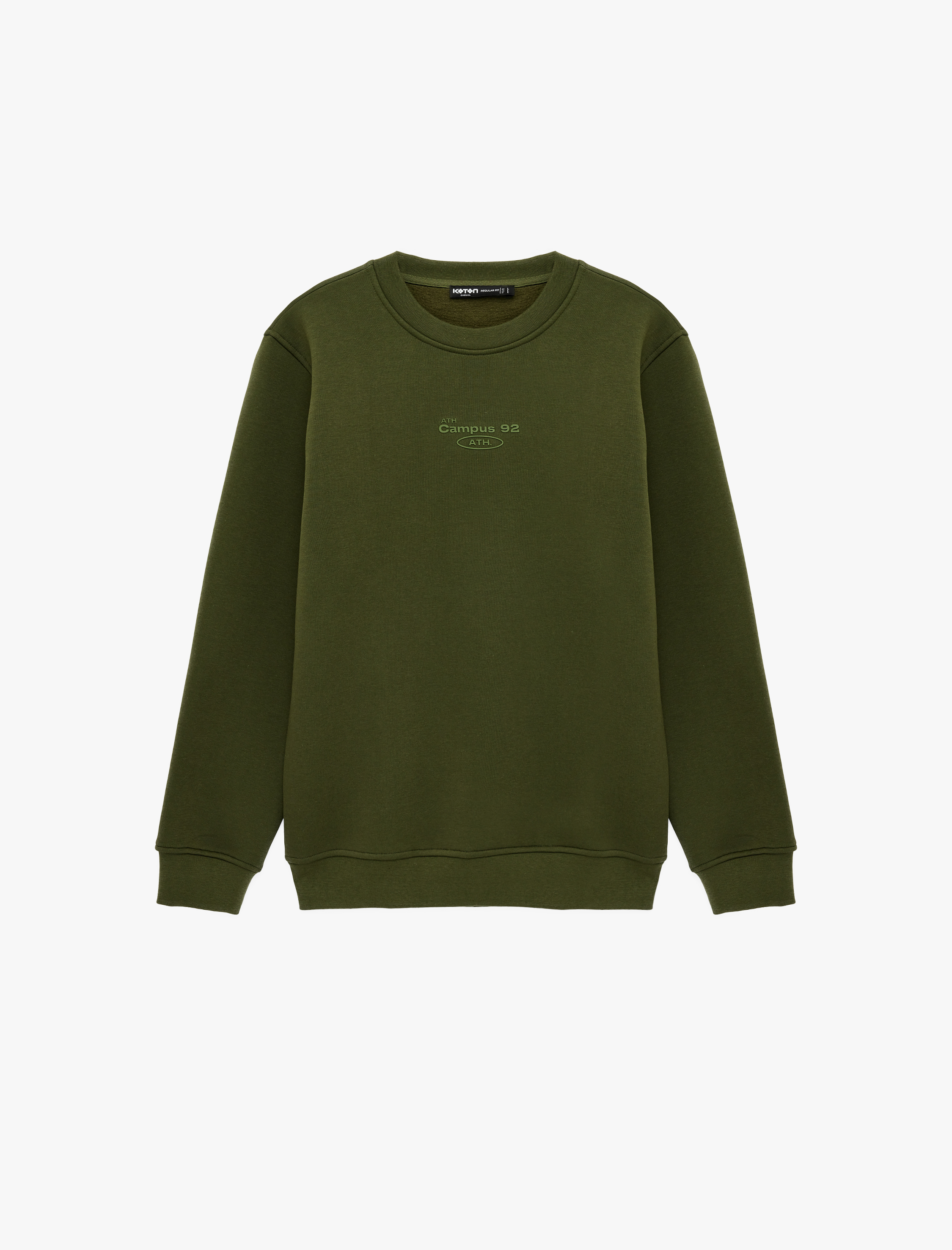   Uzun Kollu Şardonlu Bisiklet Yaka Baskılı Sweatshirt