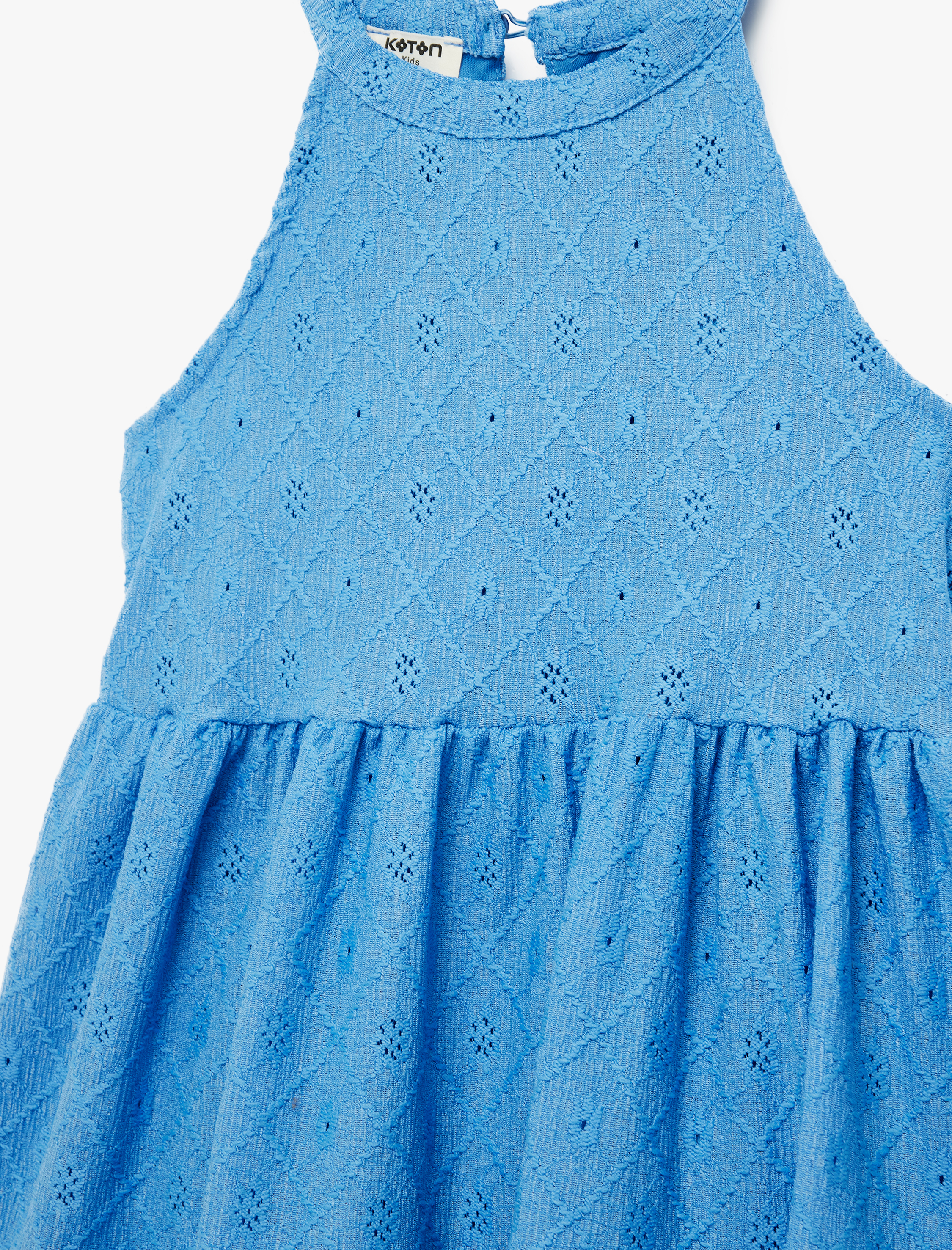  Kız Çocuk Halter Yaka Kolsuz Fisto Mini Elbise