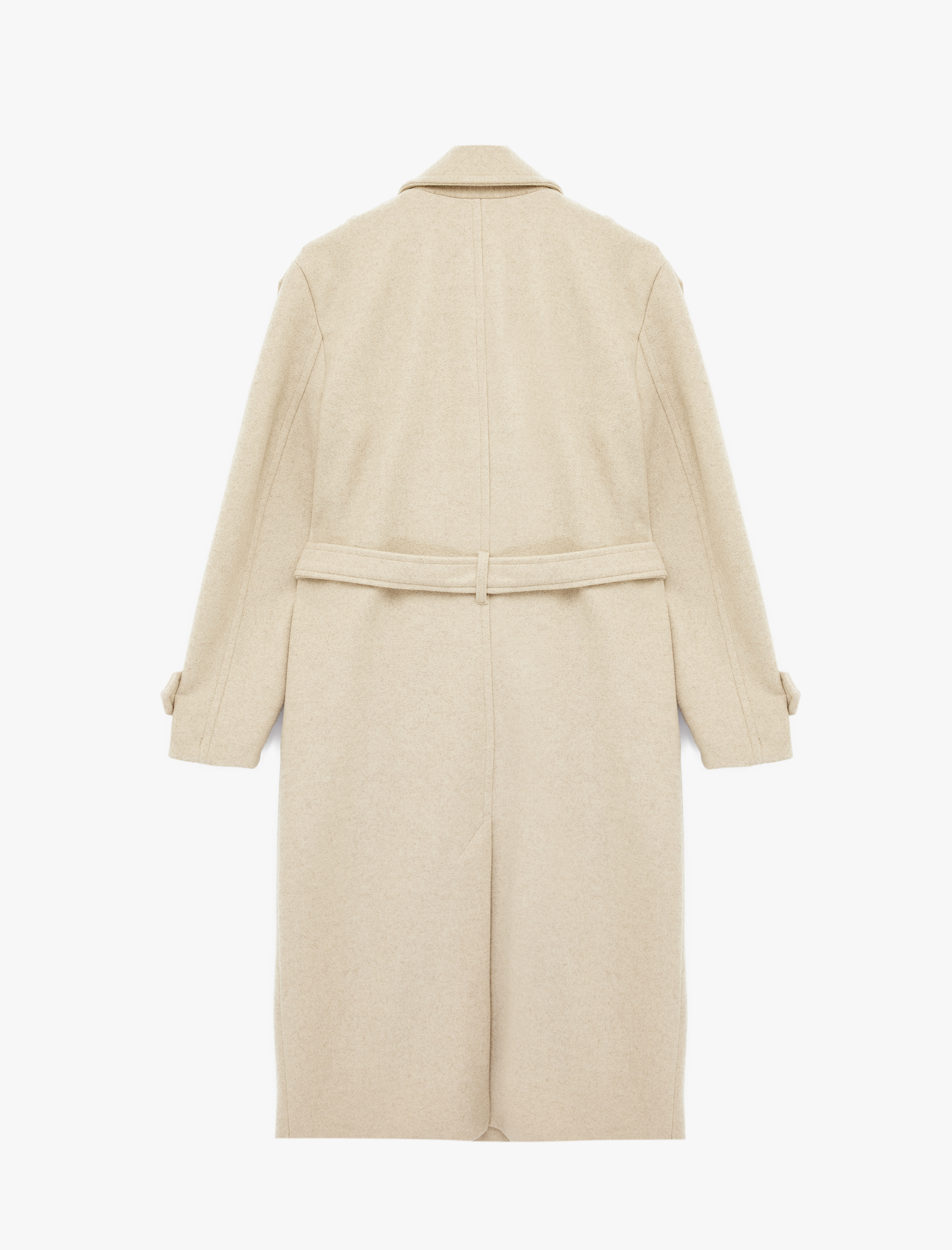   Trenç Kaban Kaşe Kruvaze Kemerli Cepli Uzun Kollu