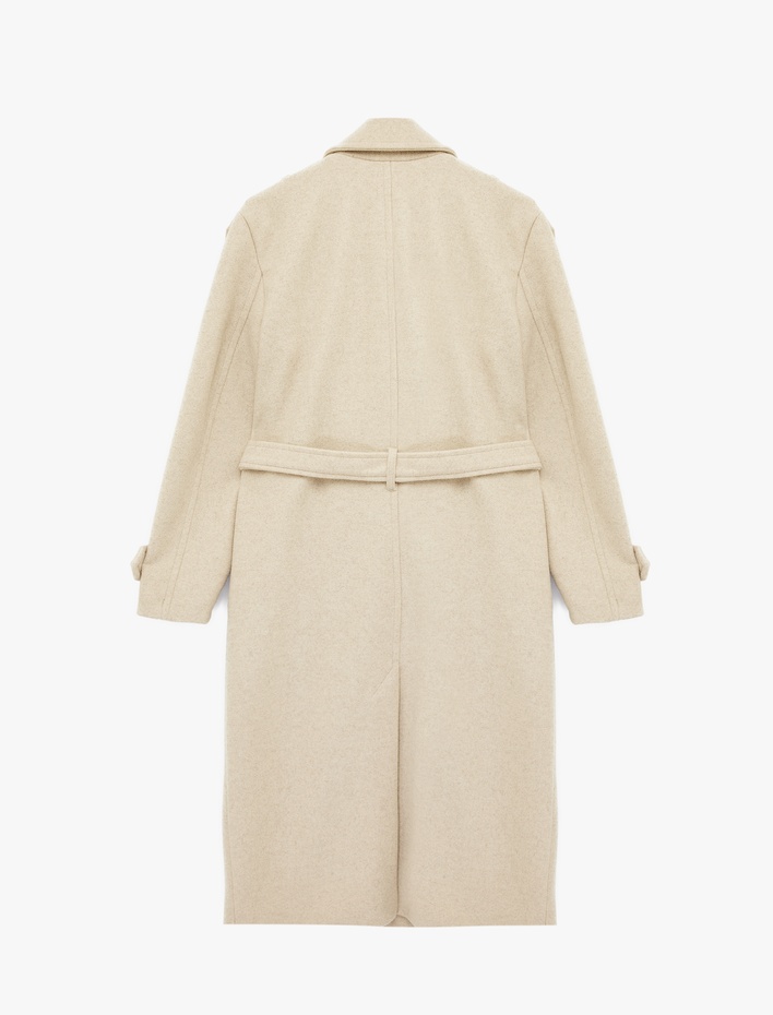  Trenç Kaban Kaşe Kruvaze Kemerli Cepli Uzun Kollu