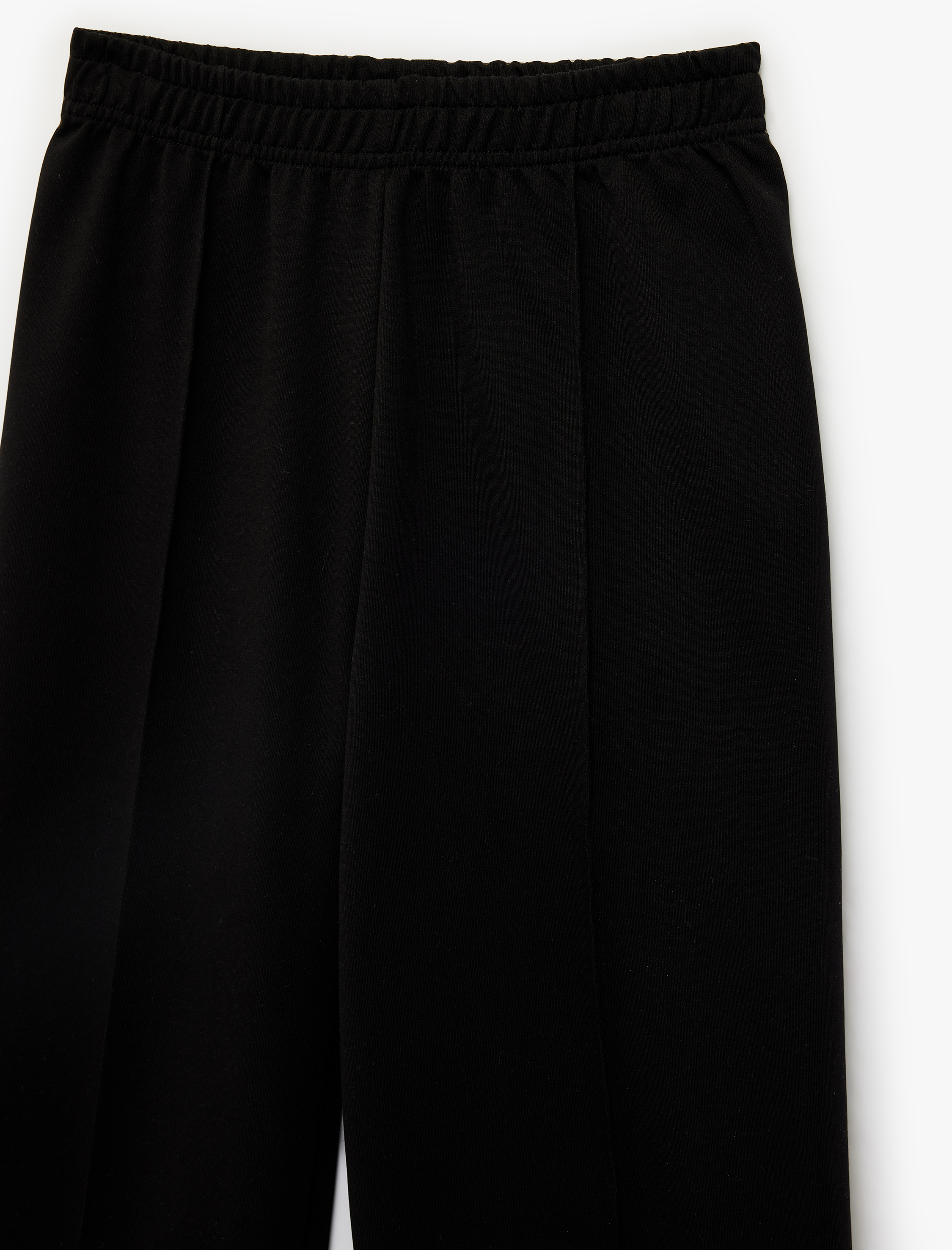  Kız Çocuk Pamuklu Beli Lastikli Nervürlü Geniş Paça Eşofman Altı