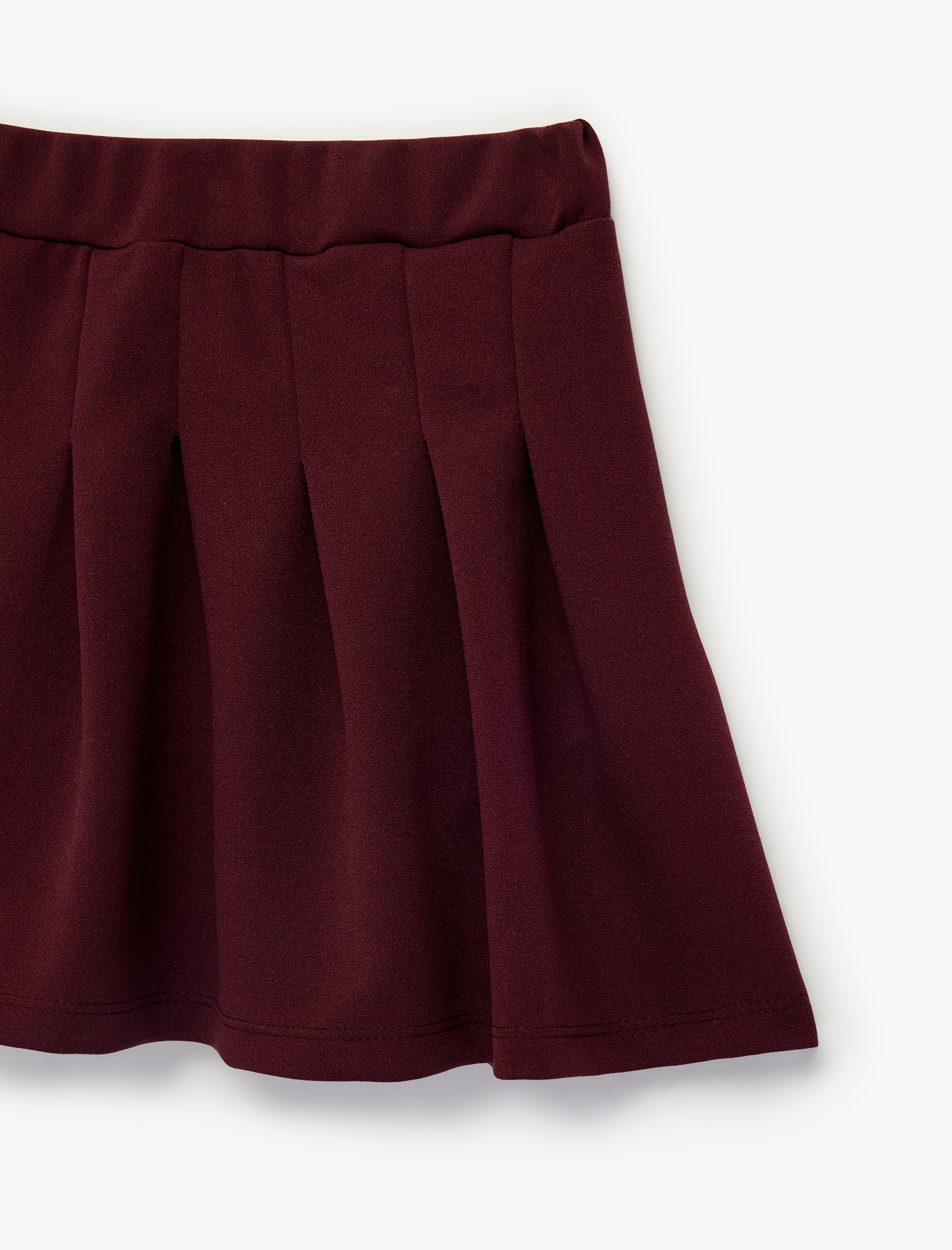  Kız Çocuk Krep Scuba Kumaş Pileli Mini Etek