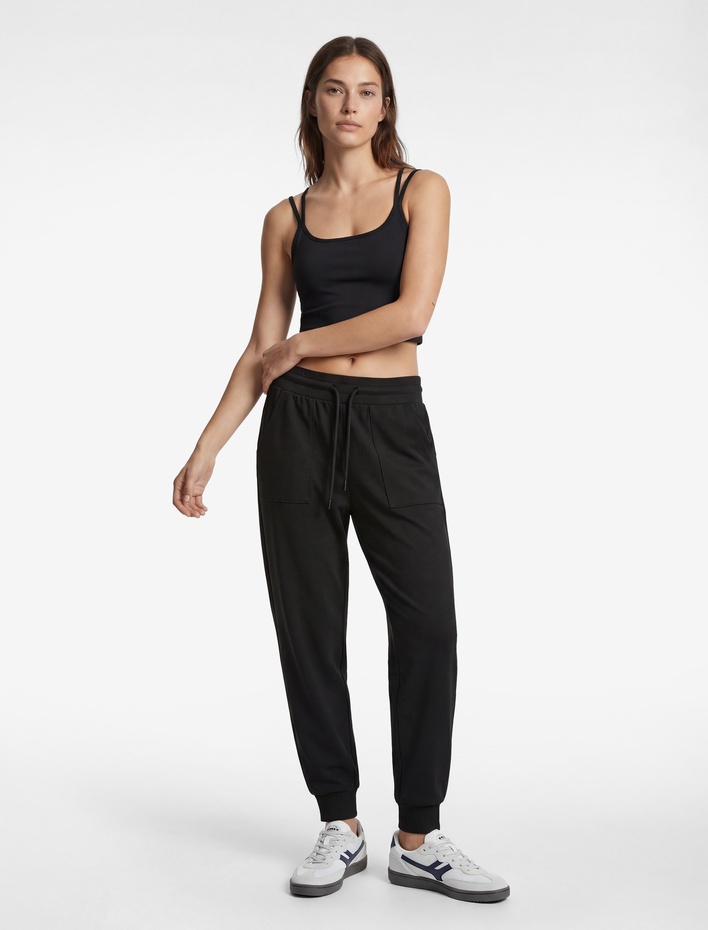  Yüksek Bel Bağcıklı Rahat Kalıp Cepli Spor Jogger Eşofman Altı