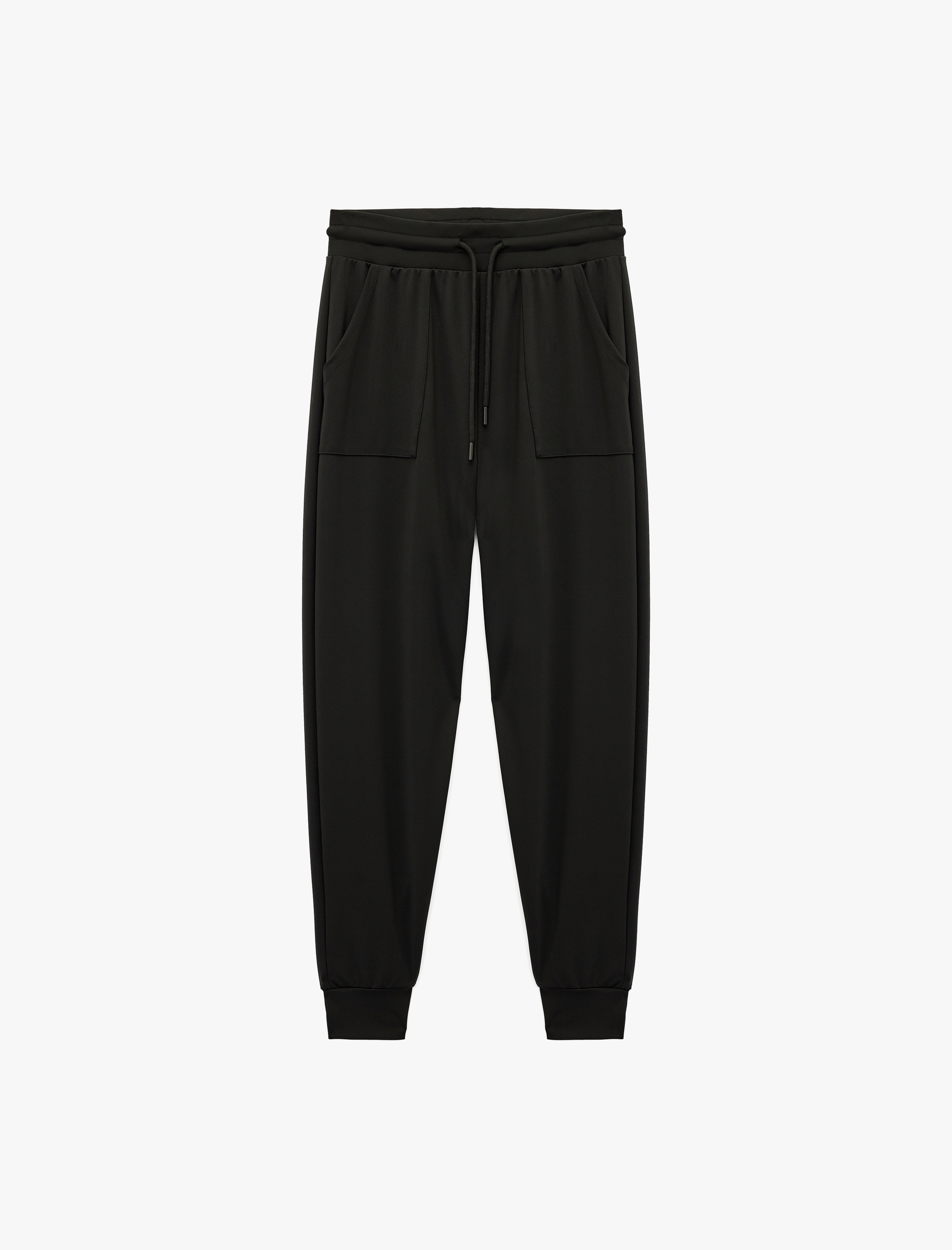   Yüksek Bel Bağcıklı Rahat Kalıp Cepli Spor Jogger Eşofman Altı