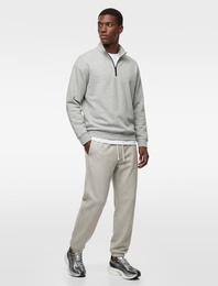 Uzun Kollu Viskon Karışımlı Yarım Fermuarlı Dik Yaka Spor Sweatshirt