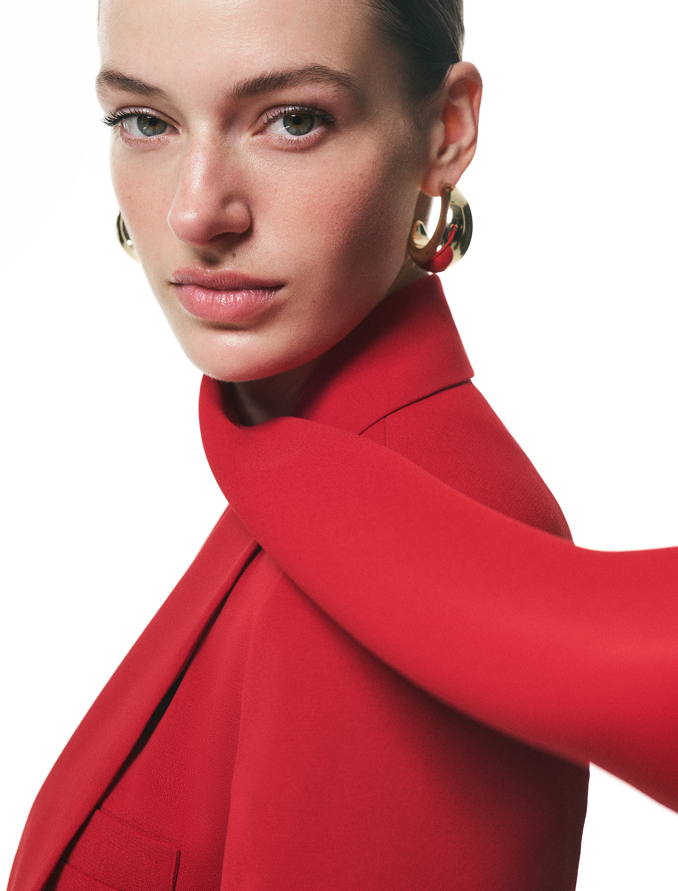   Krep Kumaş Uzun Kollu Cepli Şal Yaka Detaylı Blazer Ceket