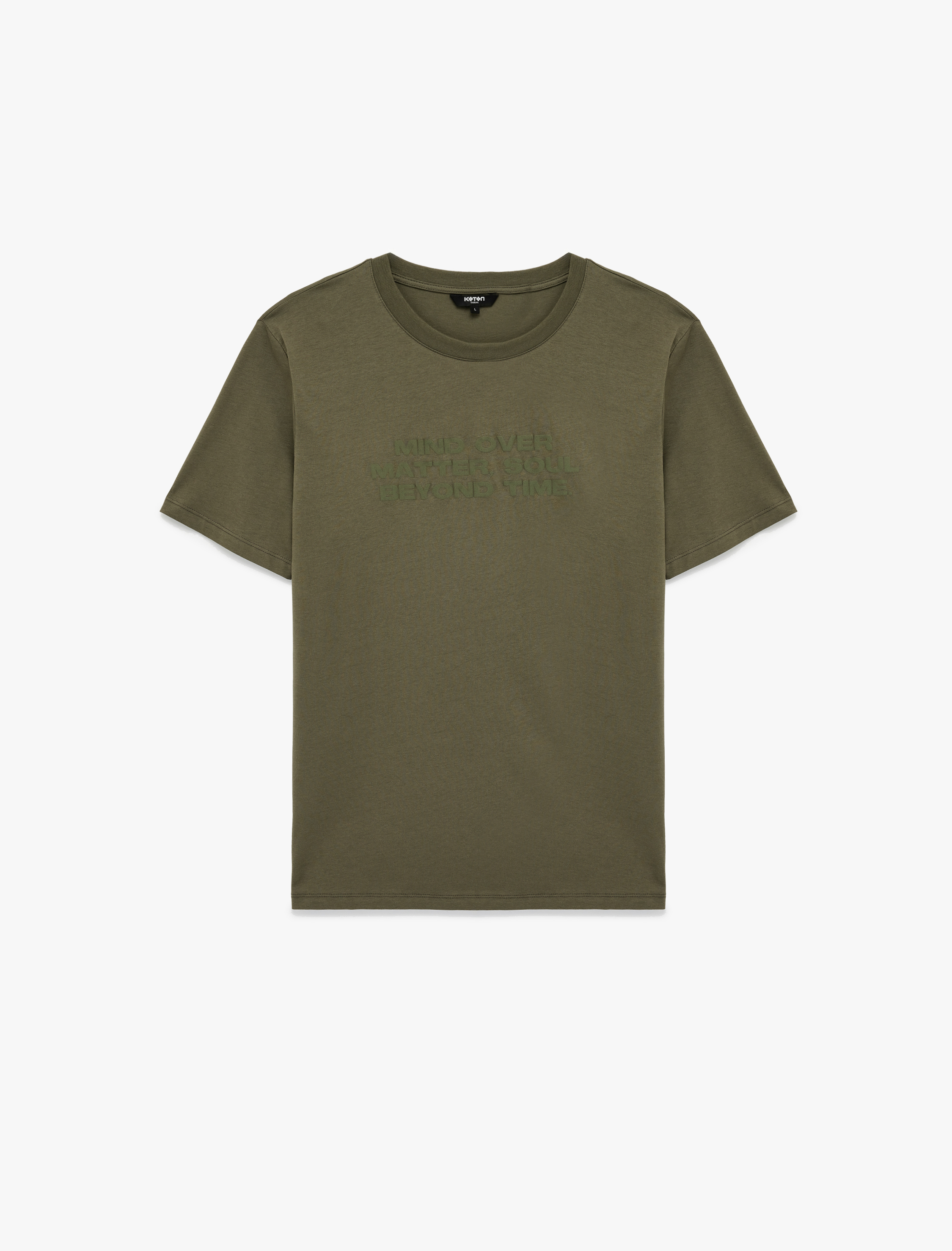   Regular Fit Kısa Kollu Pamuklu Bisiklet Yaka Baskılı Tişört