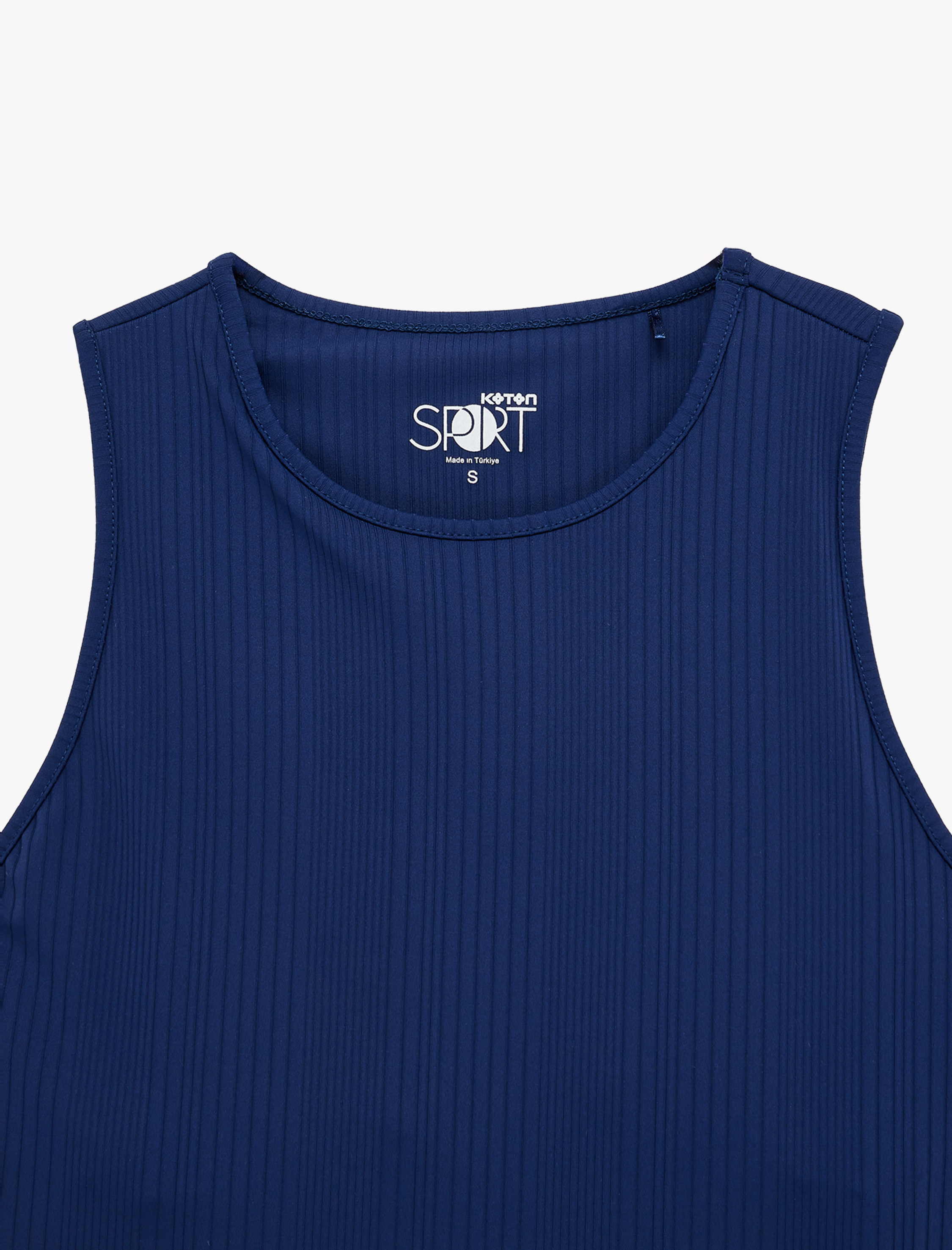   Kolsuz Bisiklet Yaka Slim Fit Crop Sporcu Atleti