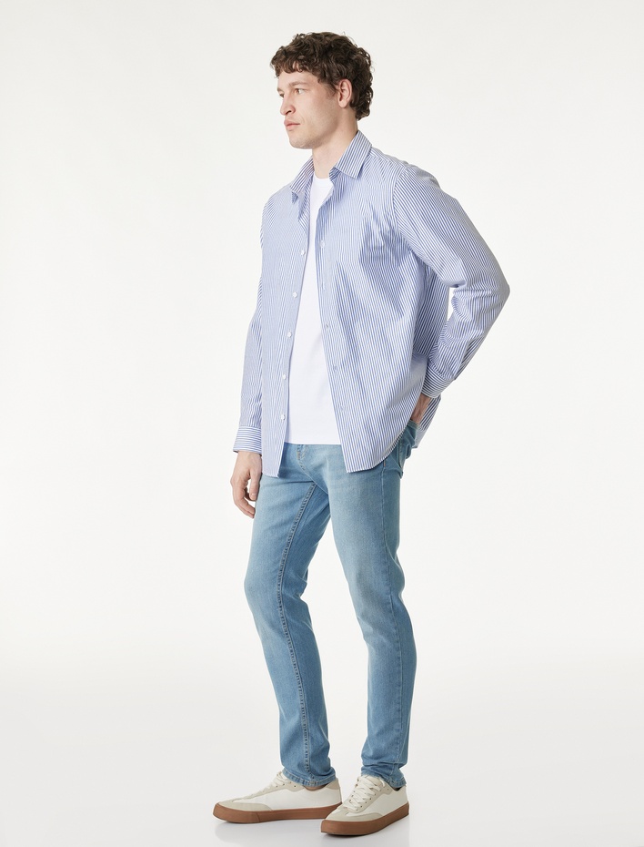  Normal Bel Pamuklu Skinny Fit Jean Pantolon - Michael Jean