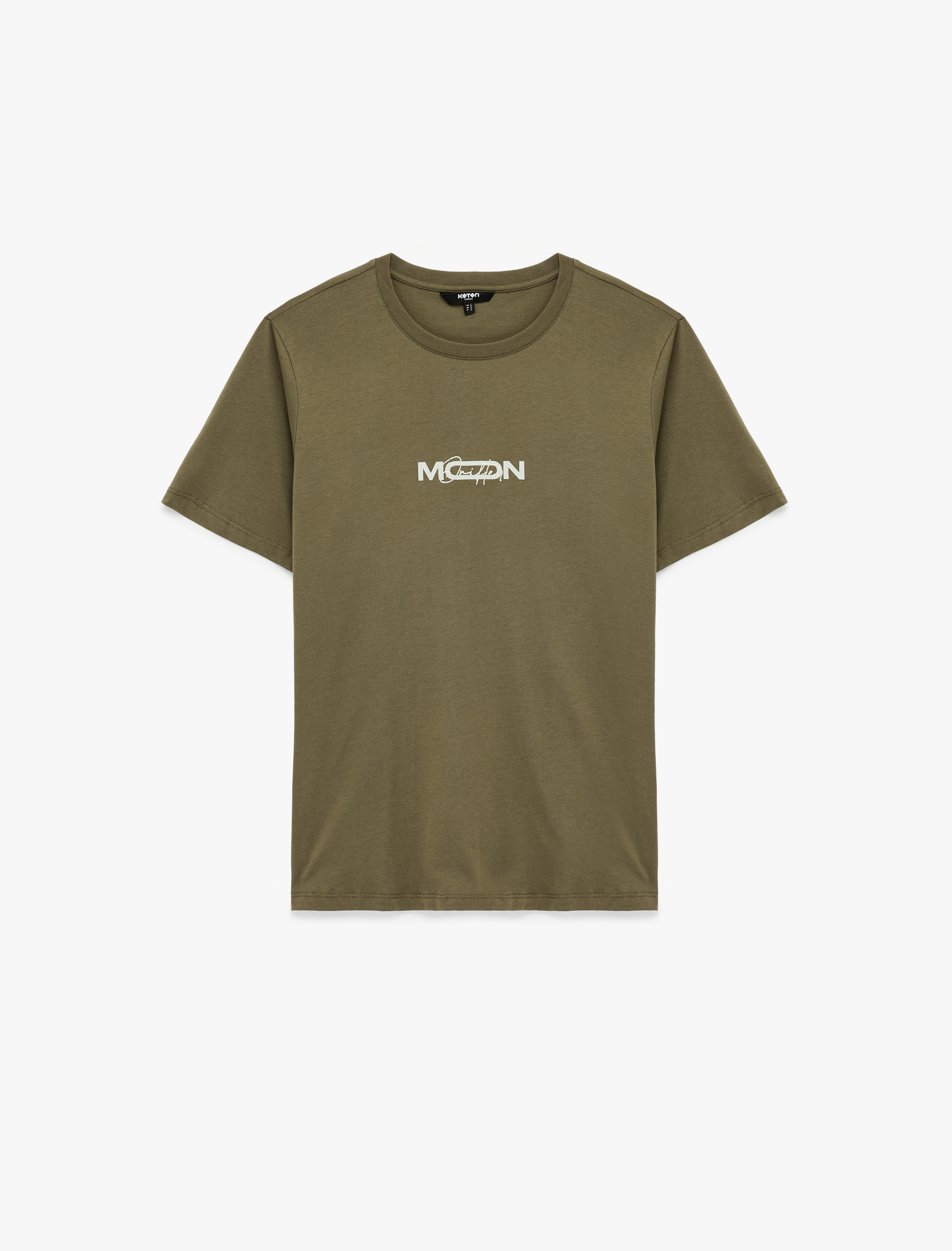   Regular Fit Kısa Kollu Bisiklet Yaka Pamuklu Baskılı Tişört