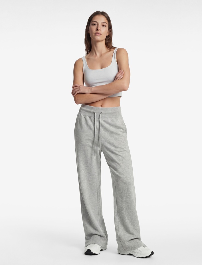  Yüksek Bel Geniş Paça Bağcıklı Spor Eşofman Altı