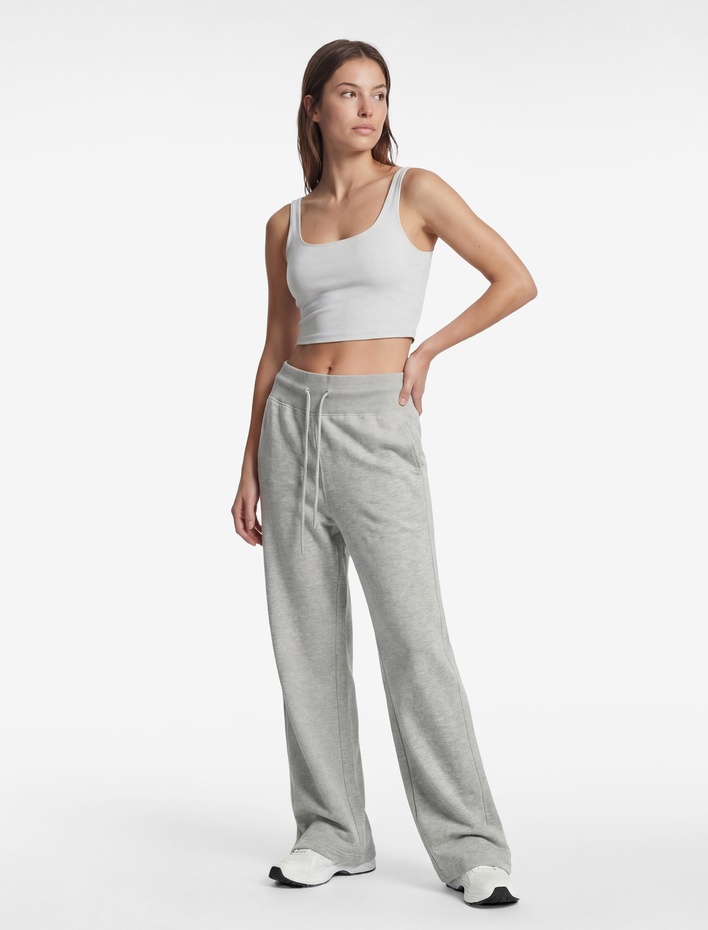  Yüksek Bel Geniş Paça Bağcıklı Spor Eşofman Altı