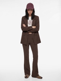 Slim Fit Nervürlü İspanyol Paça Tayt Pantolon