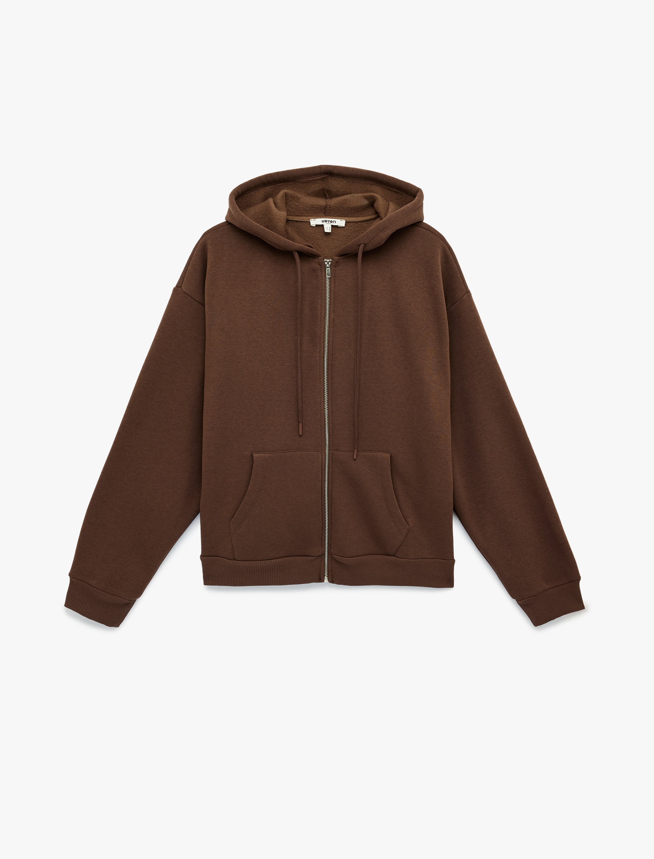   Fermuarlı Cep Detaylı Kapüşonlu Oversize Sweatshirt