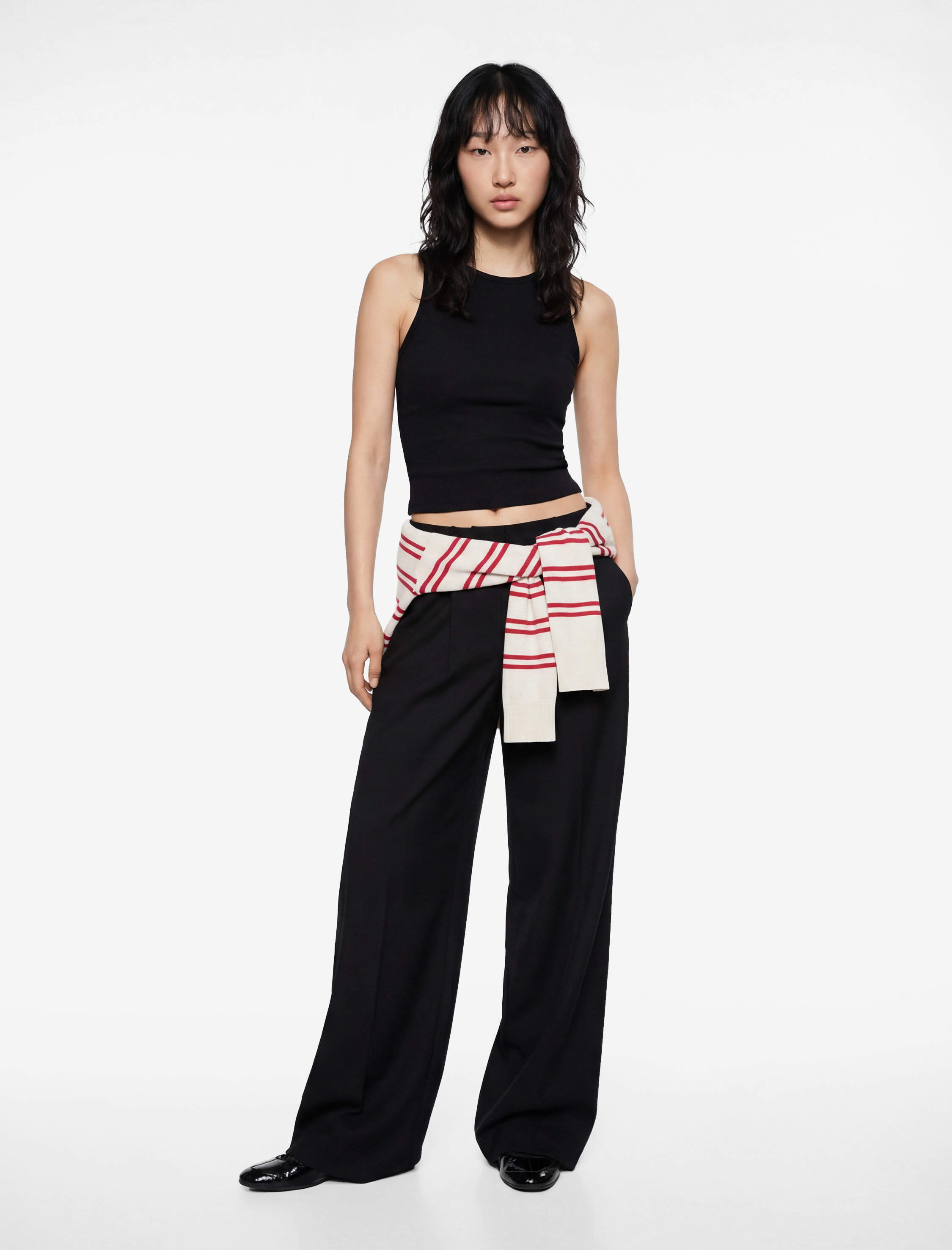   Slim Fit Kolsuz Halter Yaka Bluz