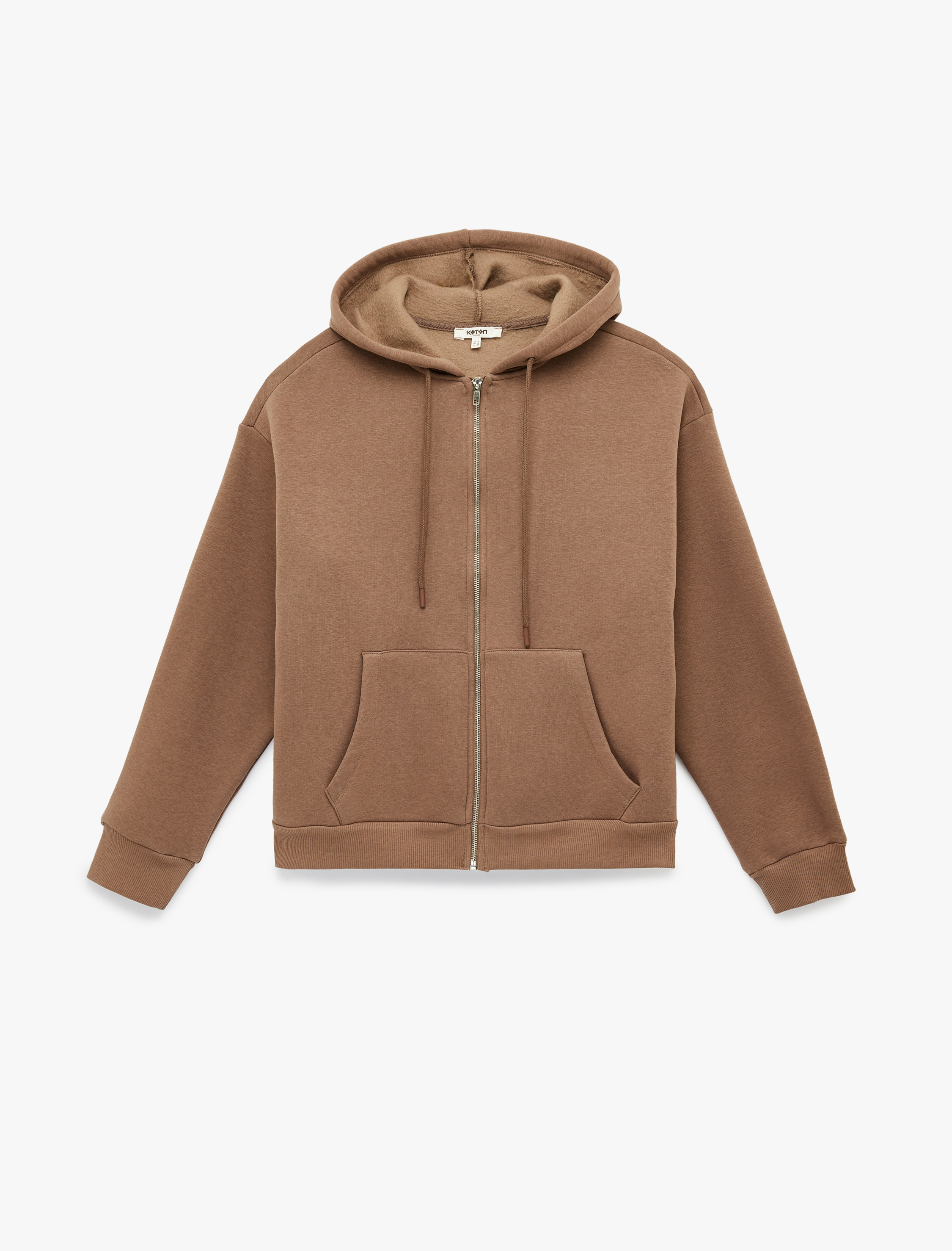   Fermuarlı Cep Detaylı Kapüşonlu Oversize Sweatshirt