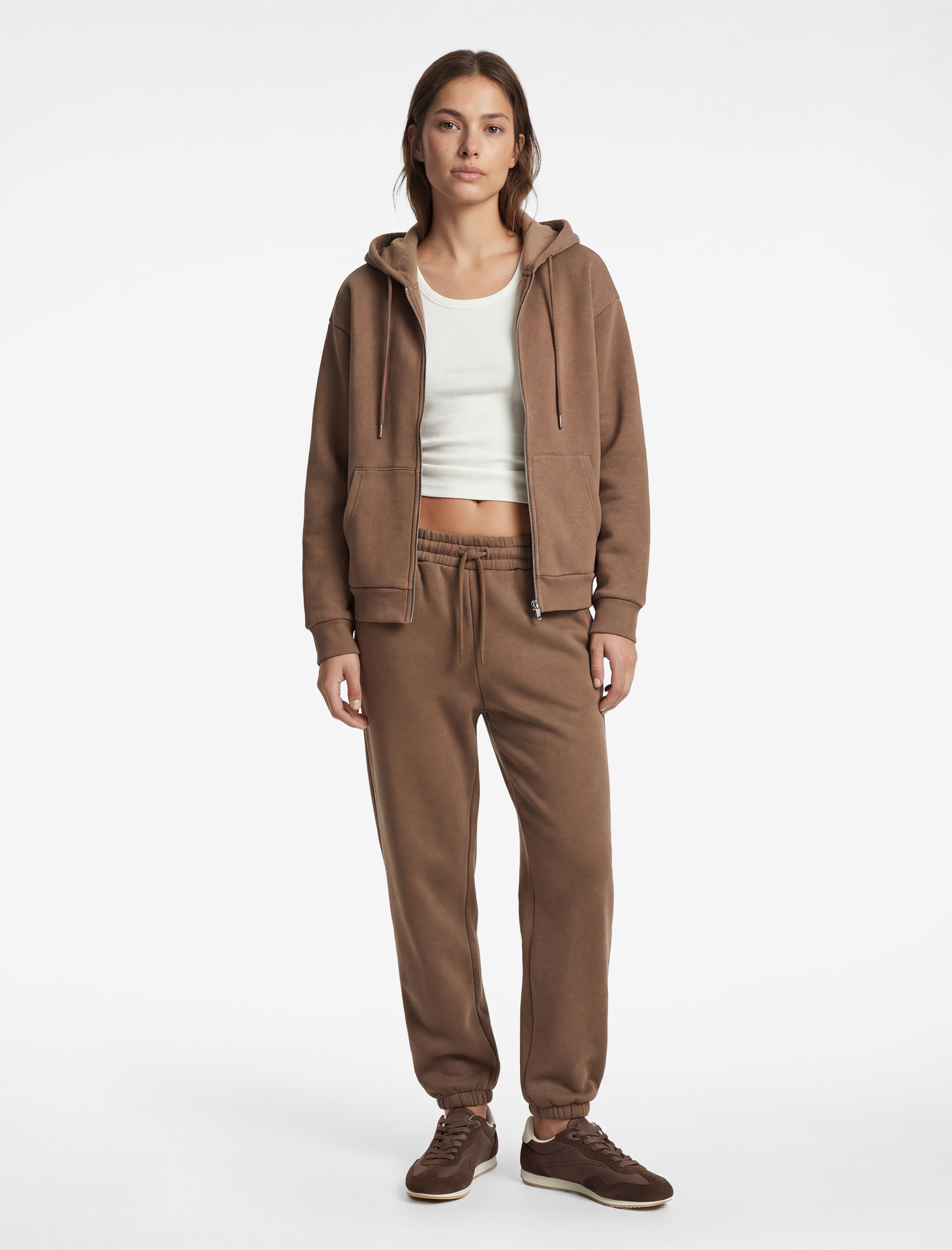   Fermuarlı Cep Detaylı Kapüşonlu Oversize Sweatshirt