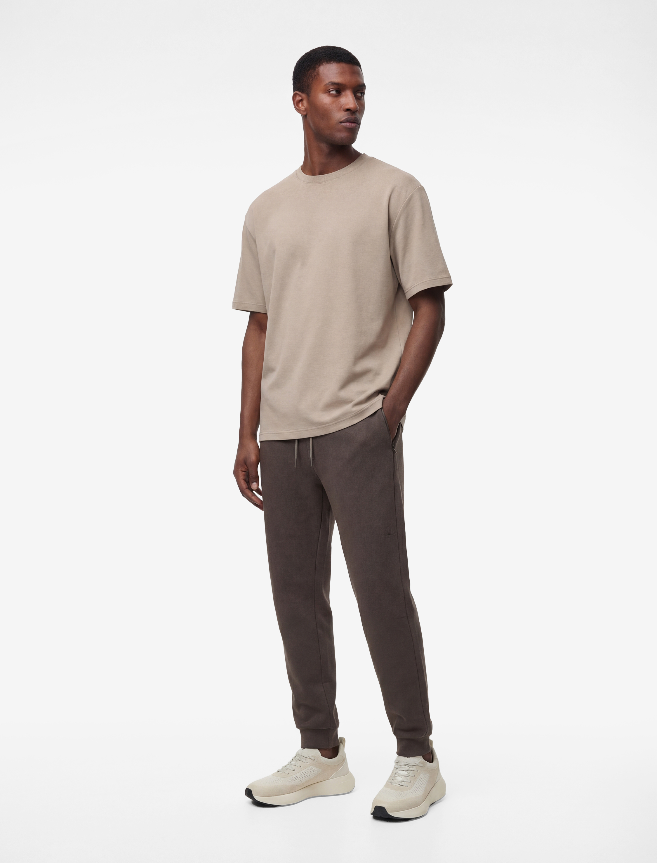   Kısa Kollu Bisiklet Yaka Pamuklu Rahat Kalıp Basic Spor Tişört