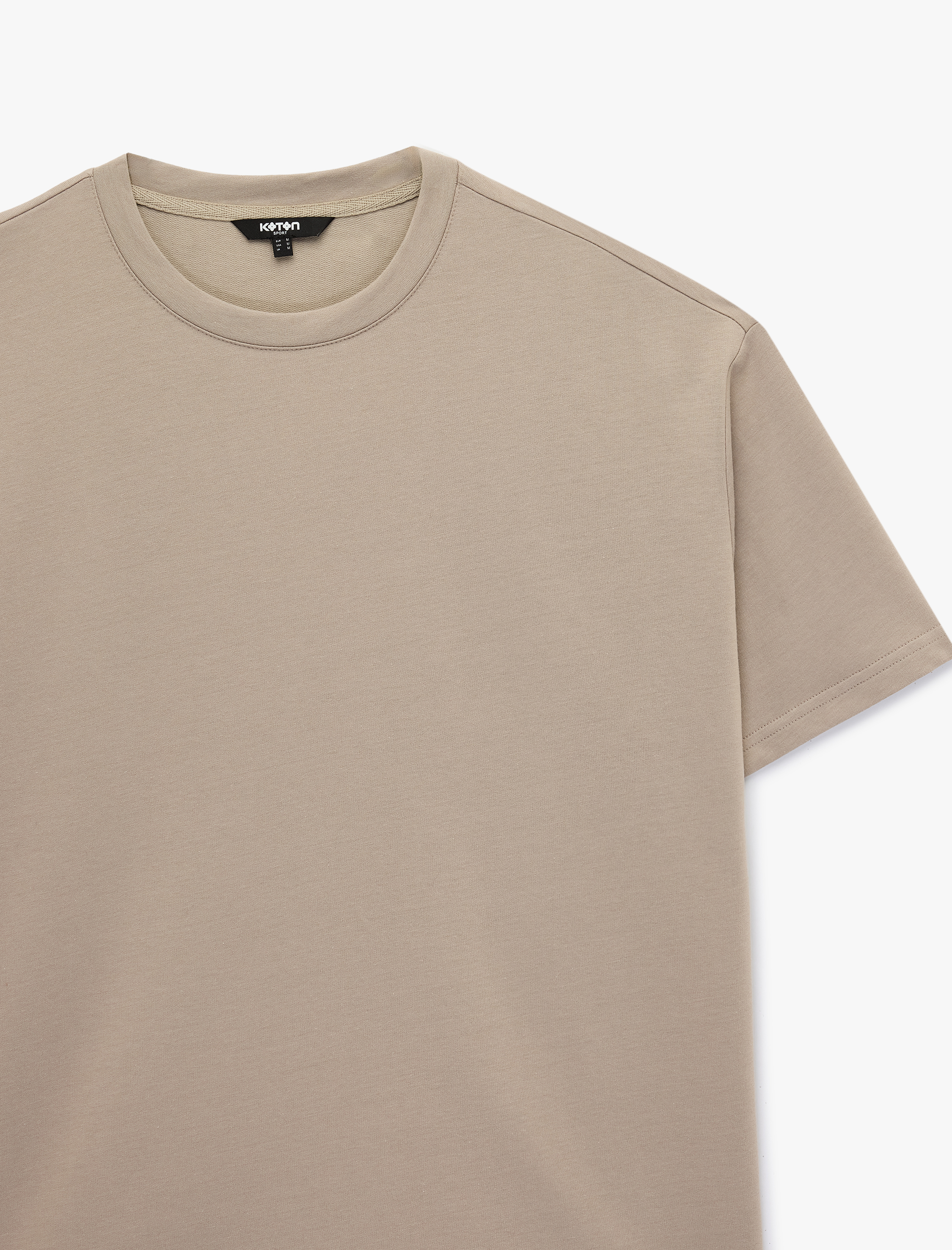   Kısa Kollu Bisiklet Yaka Pamuklu Rahat Kalıp Basic Spor Tişört