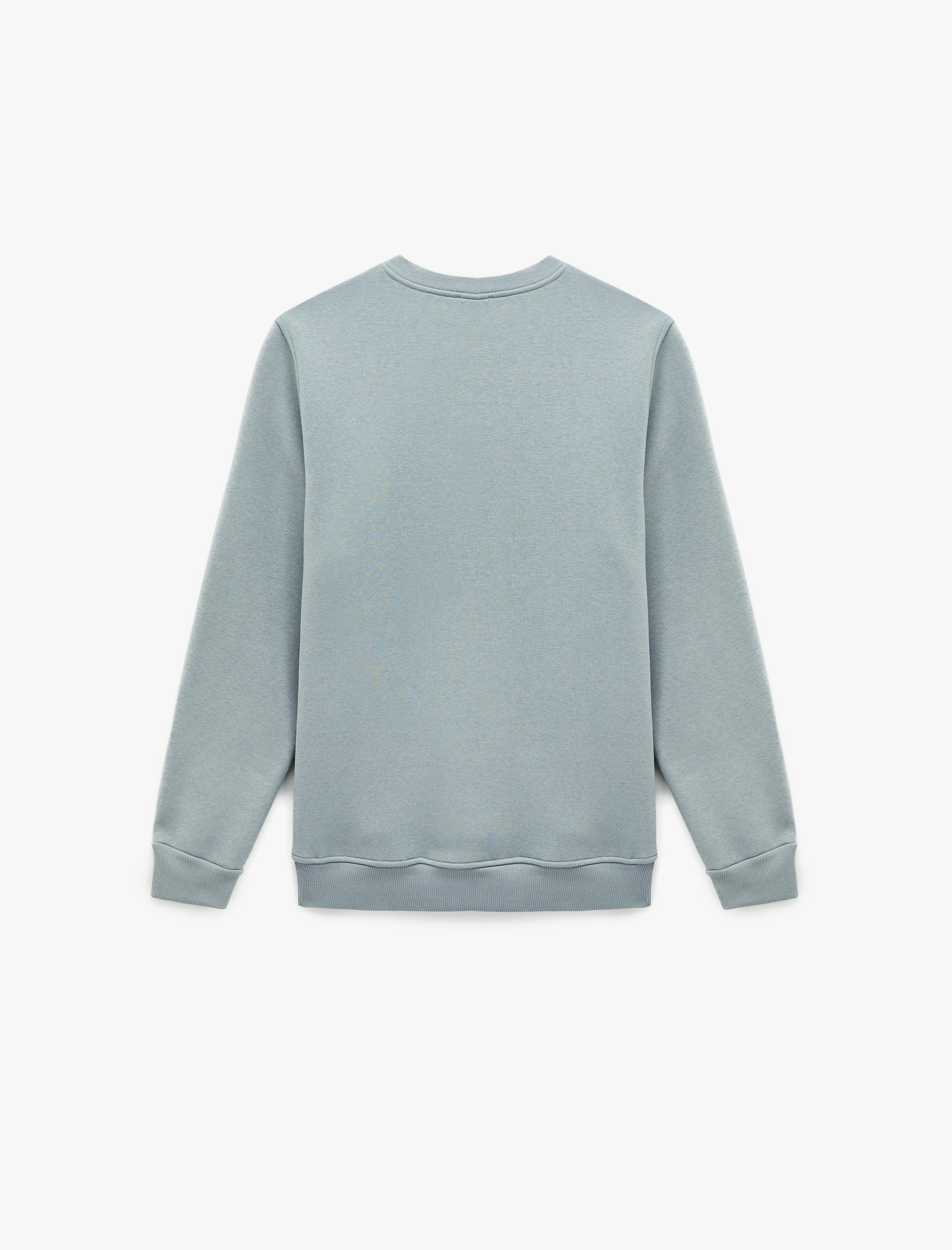   Regular Fit Uzun Kollu Şardonlu Bisiklet Yaka Basic Baskılı Sweatshirt