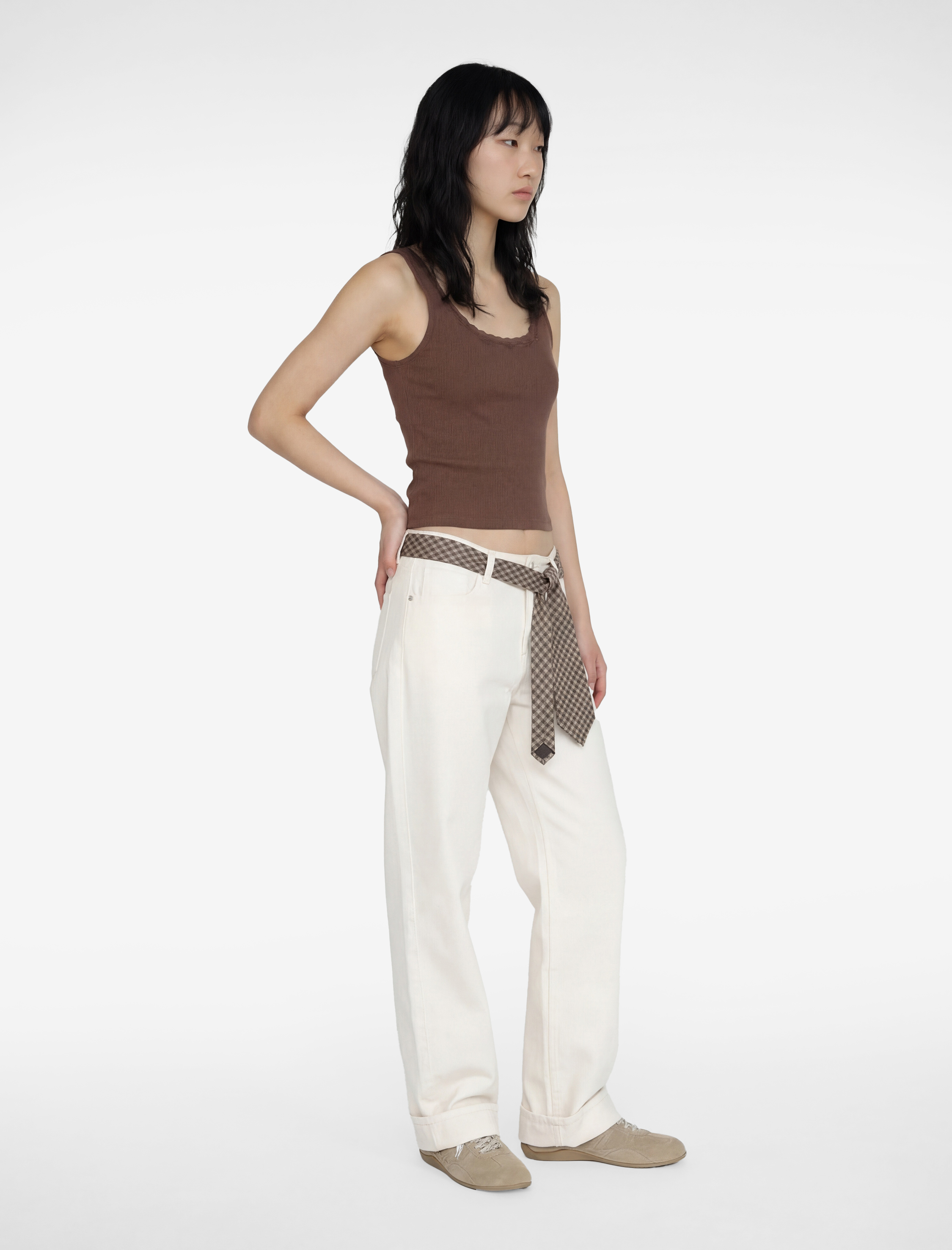   Slim Fit Pamuklu U Yaka Dantel Detaylı Kolsuz Bluz