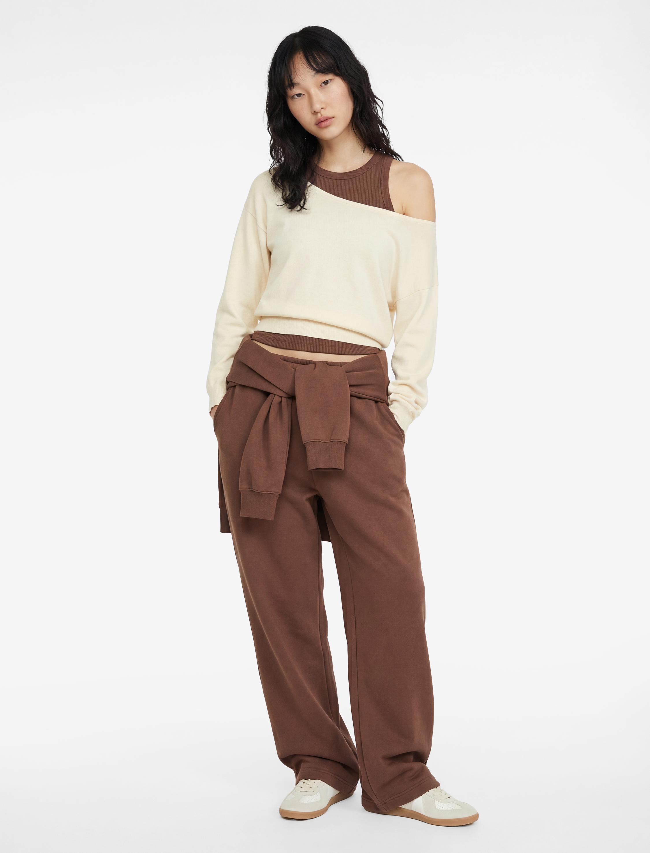   Viskon Karışımlı Uzun Kollu Kayık Yaka Kazak